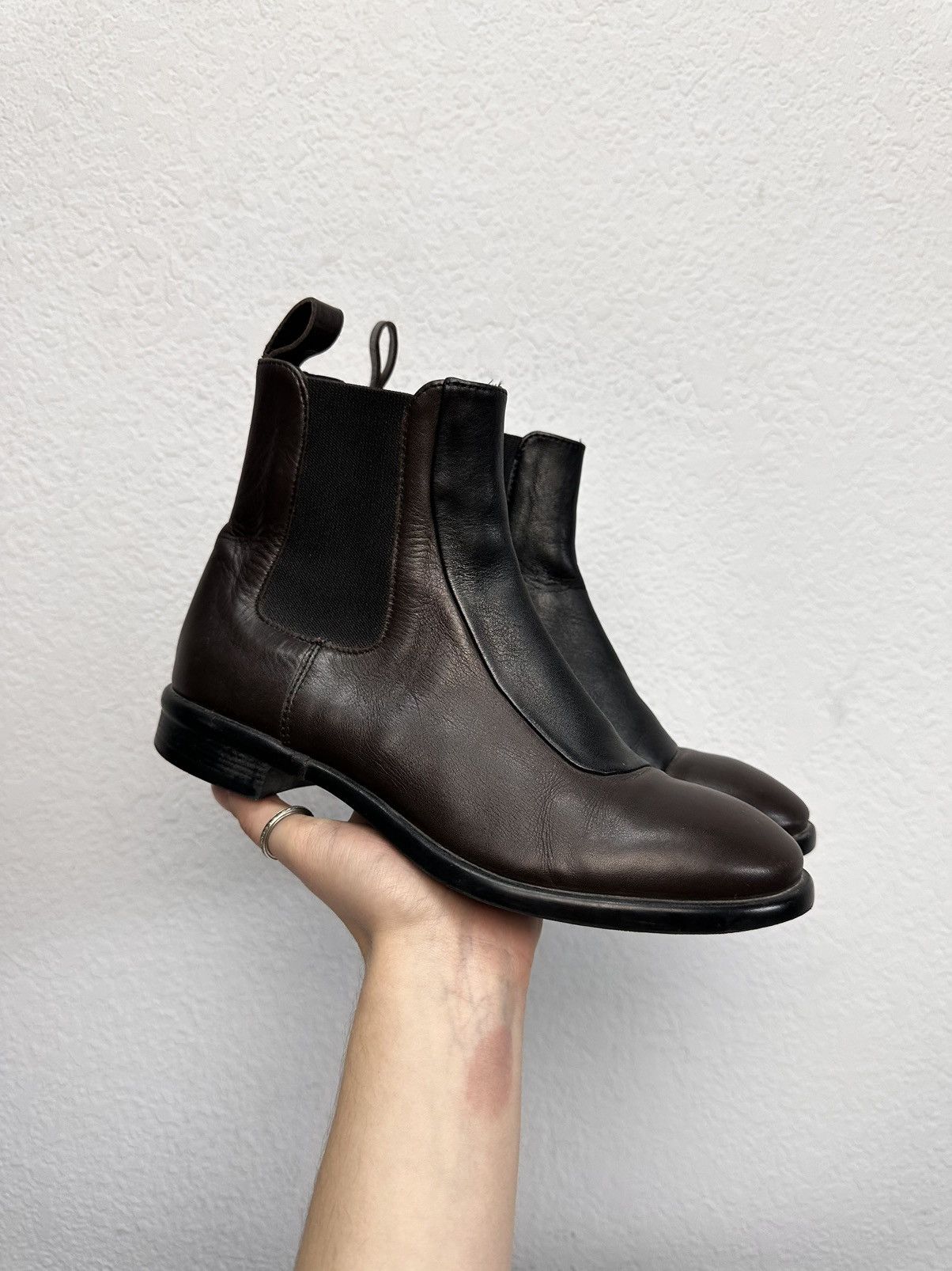 Dirk Bikkembergs Bikkembergs Brown Leather Chelsea Boots Minimal Italy Size US 6 / IT 36 - 9 Thumbnail