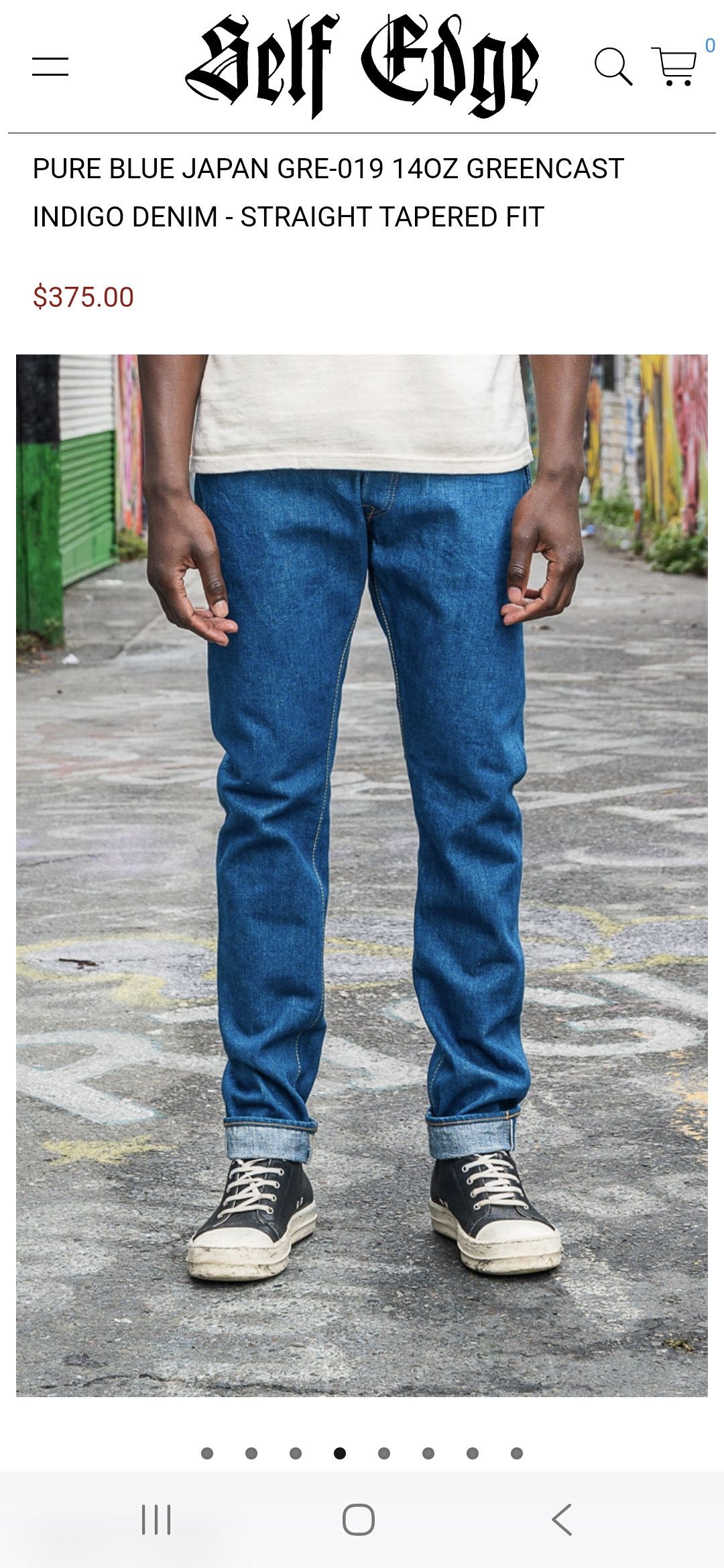 Pure Blue Japan 14oz Greencast Slubby Indigo Denim - Relaxed Taper Fit Size US 30 / EU 46 - 1 Thumbnail