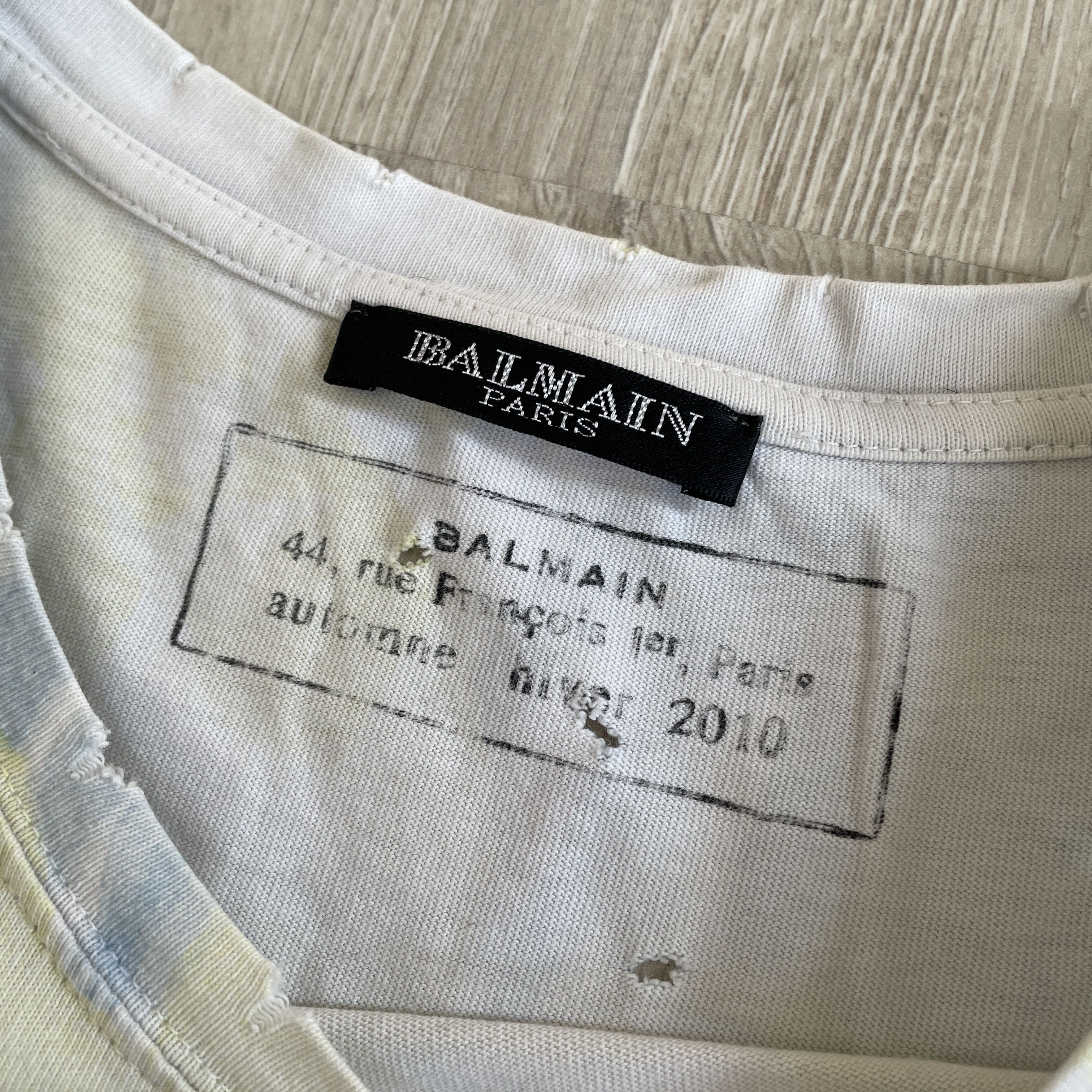 Balmain Balmain AW10 ripped tropical t-shirt by Christophe Decarnin Size US M / EU 48-50 / 2 - 5 Thumbnail