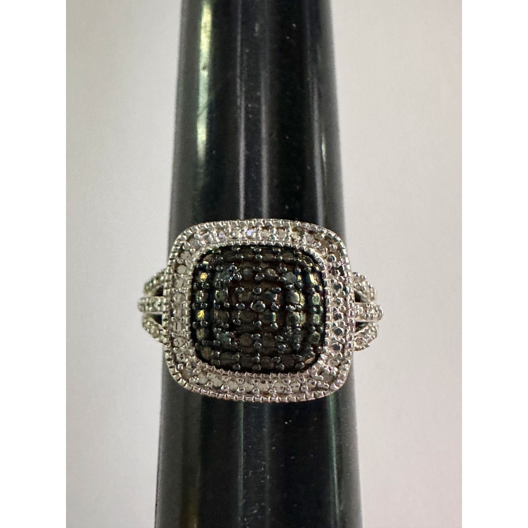 Other Genuine Deep Blue Diamond Ring Size 7 - Pretty Cushion Cut D Size ONE SIZE - 12 Thumbnail