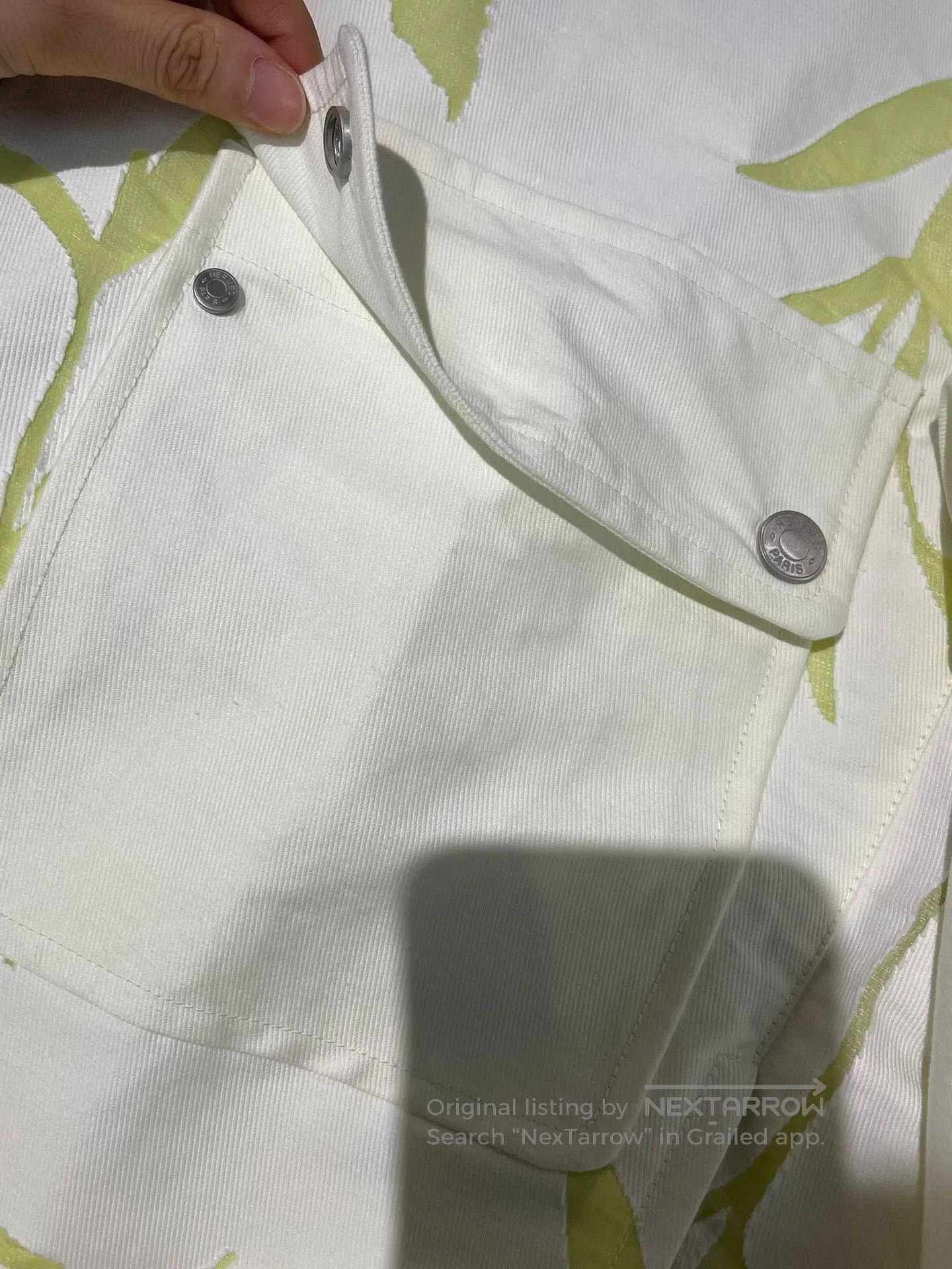 Hermes Hermes Men's White Green Plant Print Jacket. Size US L / EU 52-54 / 3 - 3 Thumbnail