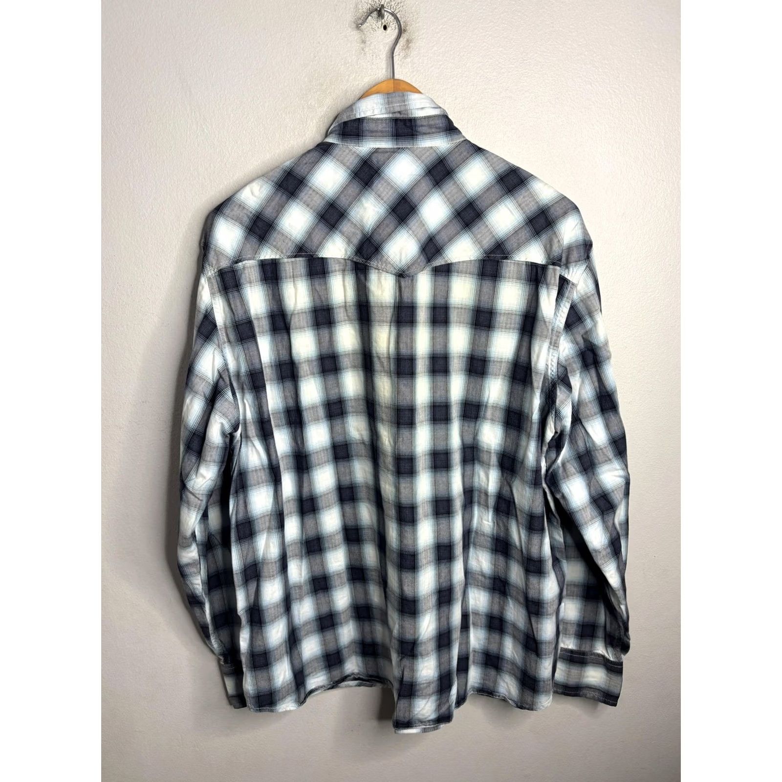 Lucky Brand Lucky Brand Shirt Mens L Brown Plaid Western Pearl Snap Long Sleeve Cotton Size US L / EU 52-54 / 3 - 5 Thumbnail