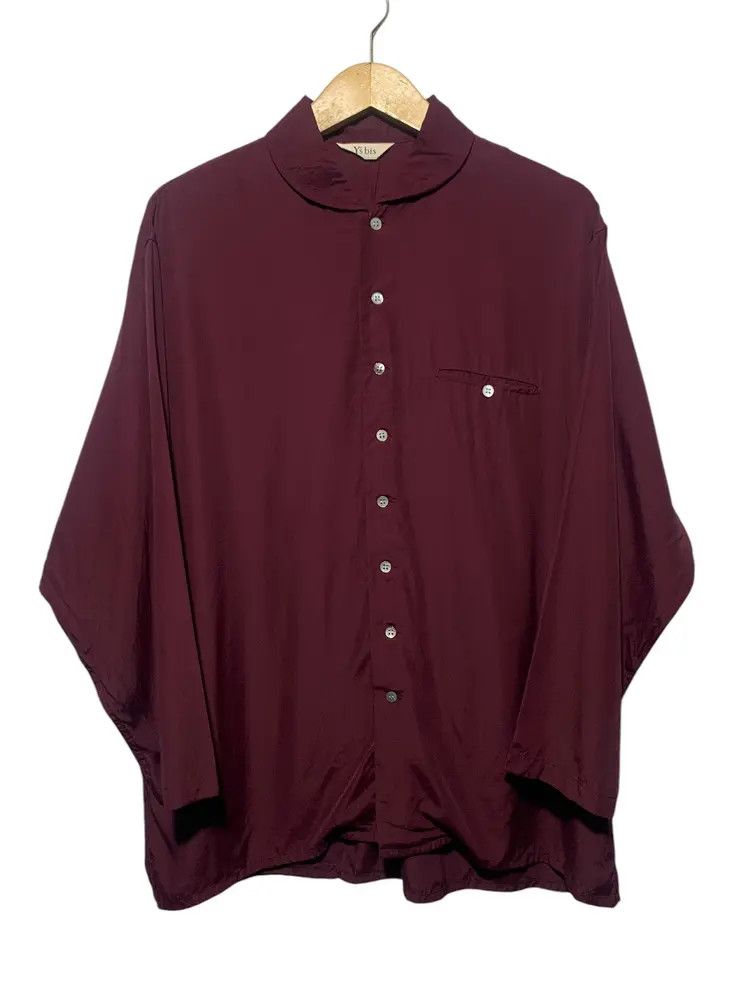 Yohji Yamamoto Yohji Yamamoto Y' s shawl collar rayon over shirt maroon Size US L / EU 52-54 / 3 - 1 Thumbnail