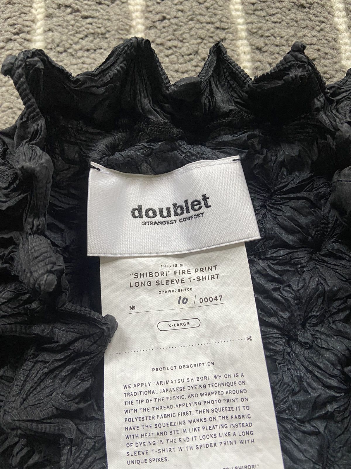 トップス doublet shibori spider sweater Doublet Black Shibori Long Sleeve T-Shirt Doublet