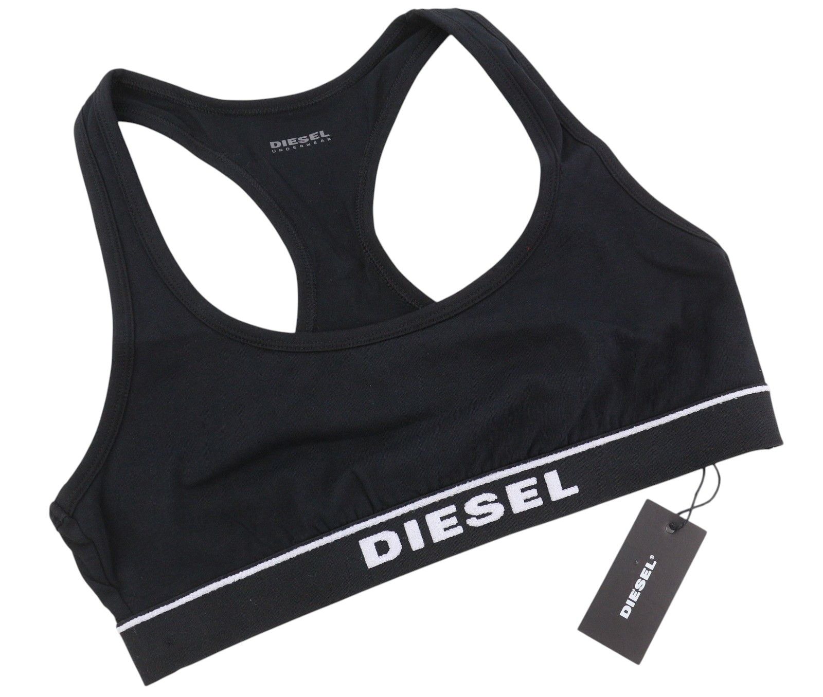 Diesel UFSB-MILEY TOP S Black Stretch Sleeveless Sports Bra 41364 Size S / US 4 / IT 40 - 1 Thumbnail
