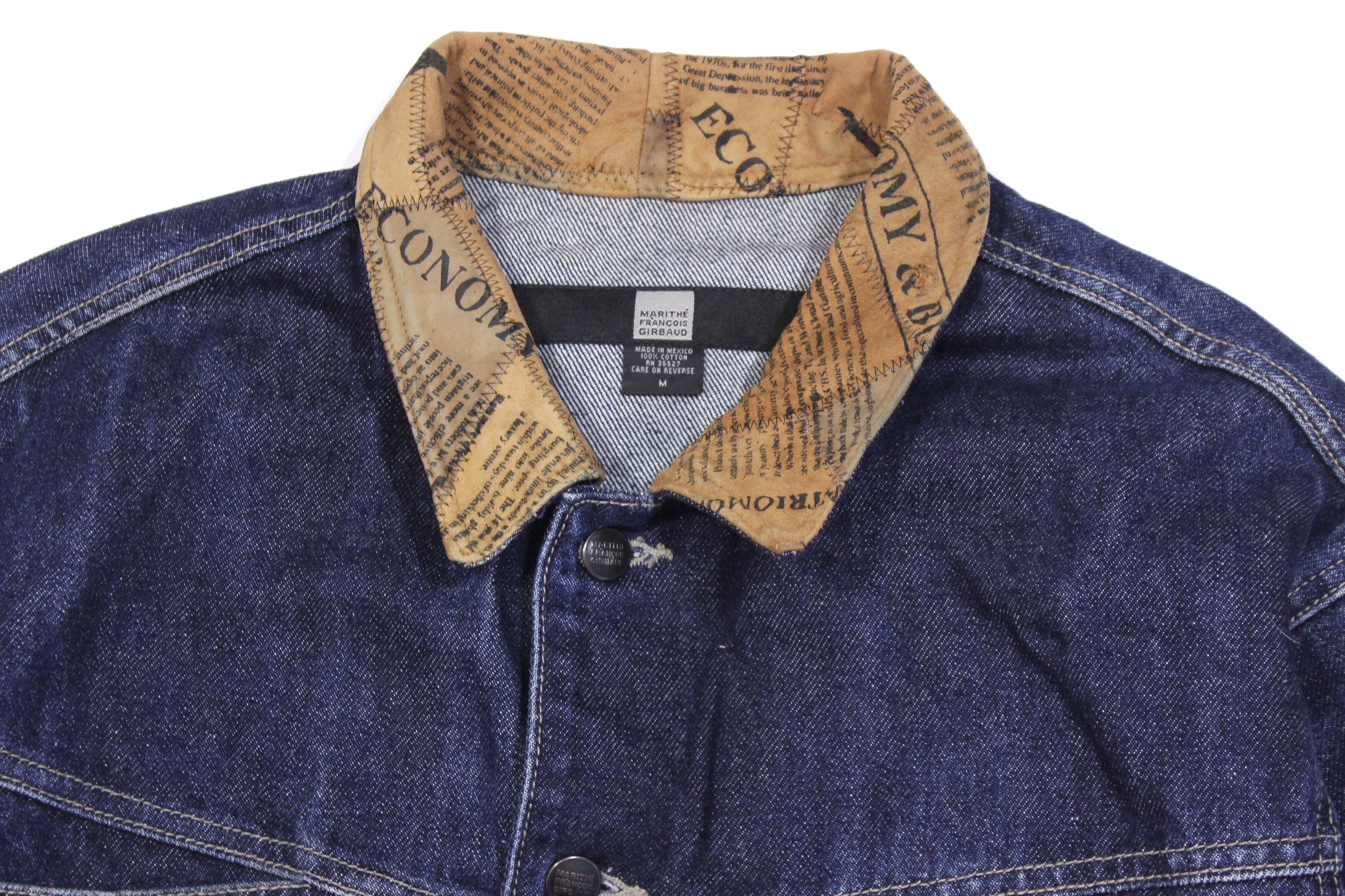 Marithe + Francois Girbaud Denim Faded Trucker Jacket Vintage Size US M / EU 48-50 / 2 - 3 Thumbnail