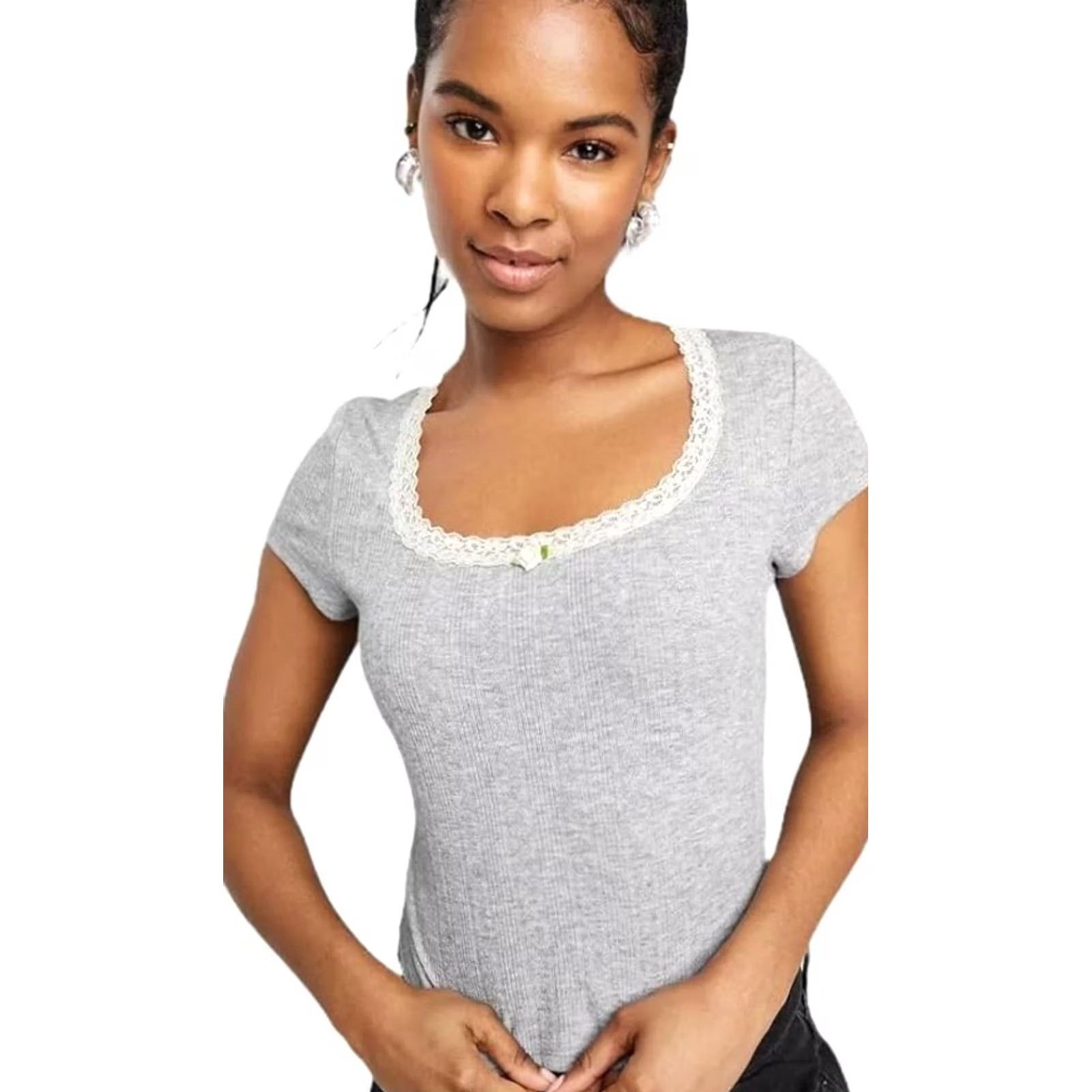 Vintage Wild Fable Shirt L Gray Short Sleeve Womens T-Shirt Size L / US 10 / IT 46 - 2 Thumbnail