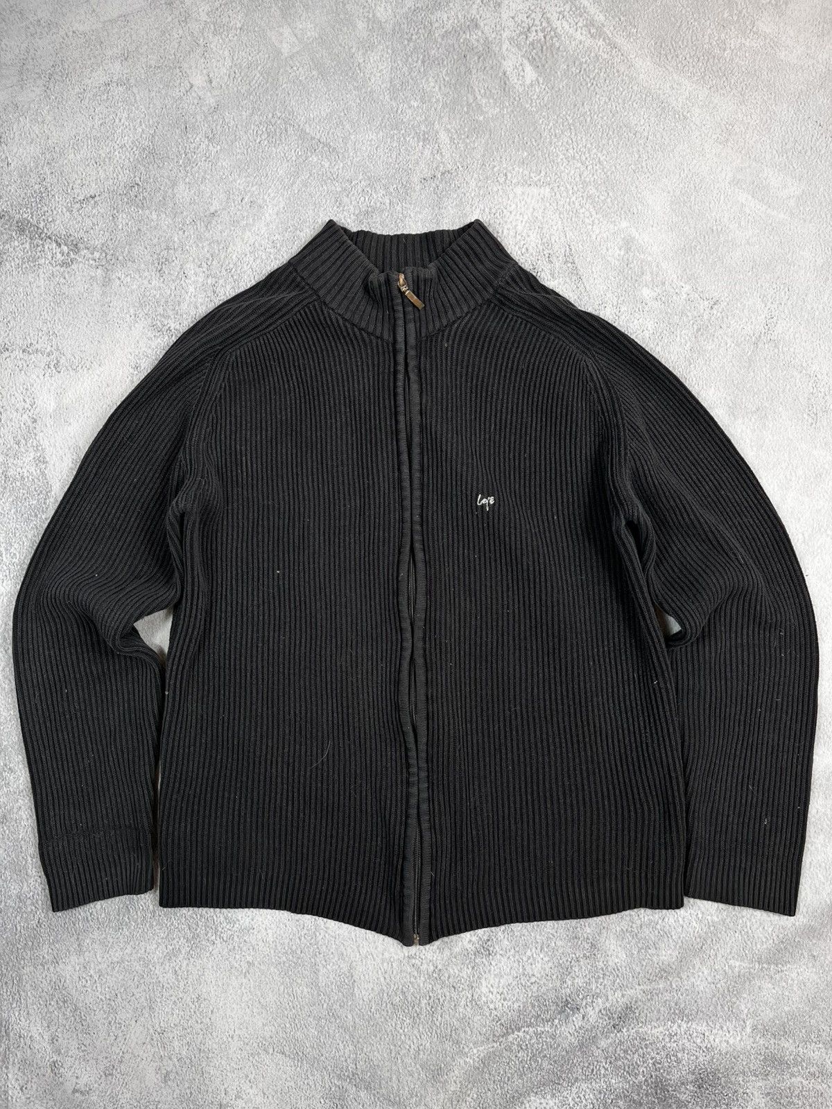 Japanese Brand × Vintage Vintage Y2K faded zip up ribbed sweater 00s style size M Size US M / EU 48-50 / 2 - 1 Thumbnail