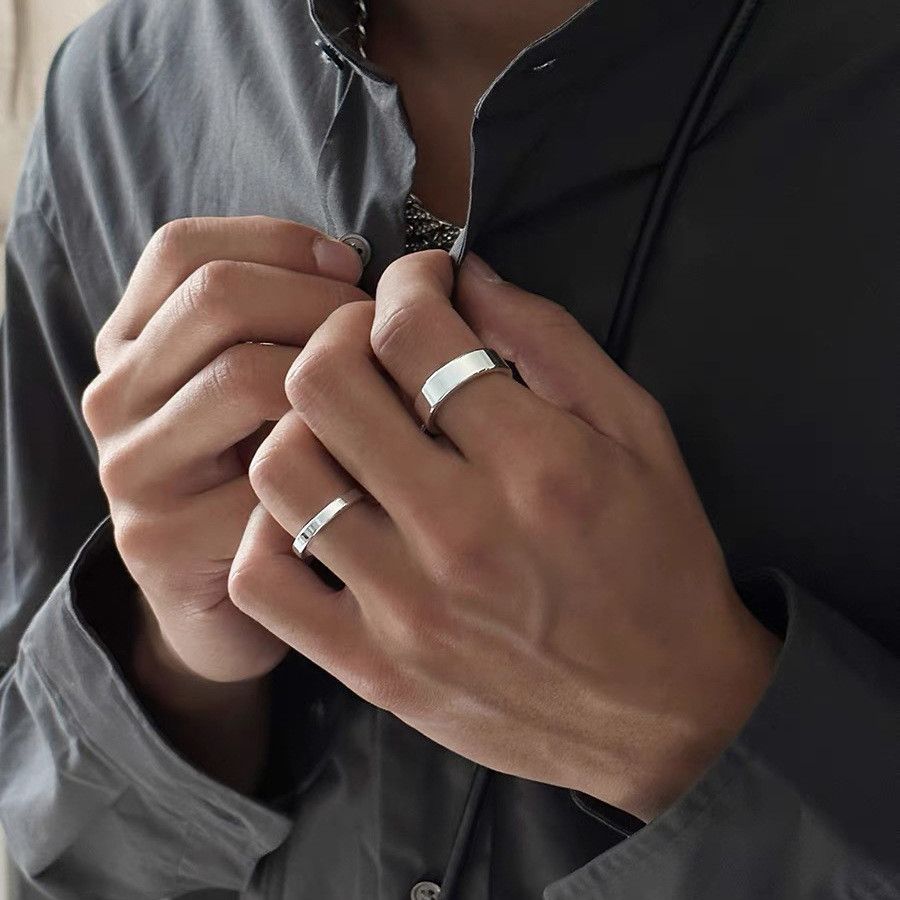 Jewelry Punk Jewelry Rings Open Size Chrome Ring (Size 7-13) Size ONE SIZE - 1 Thumbnail