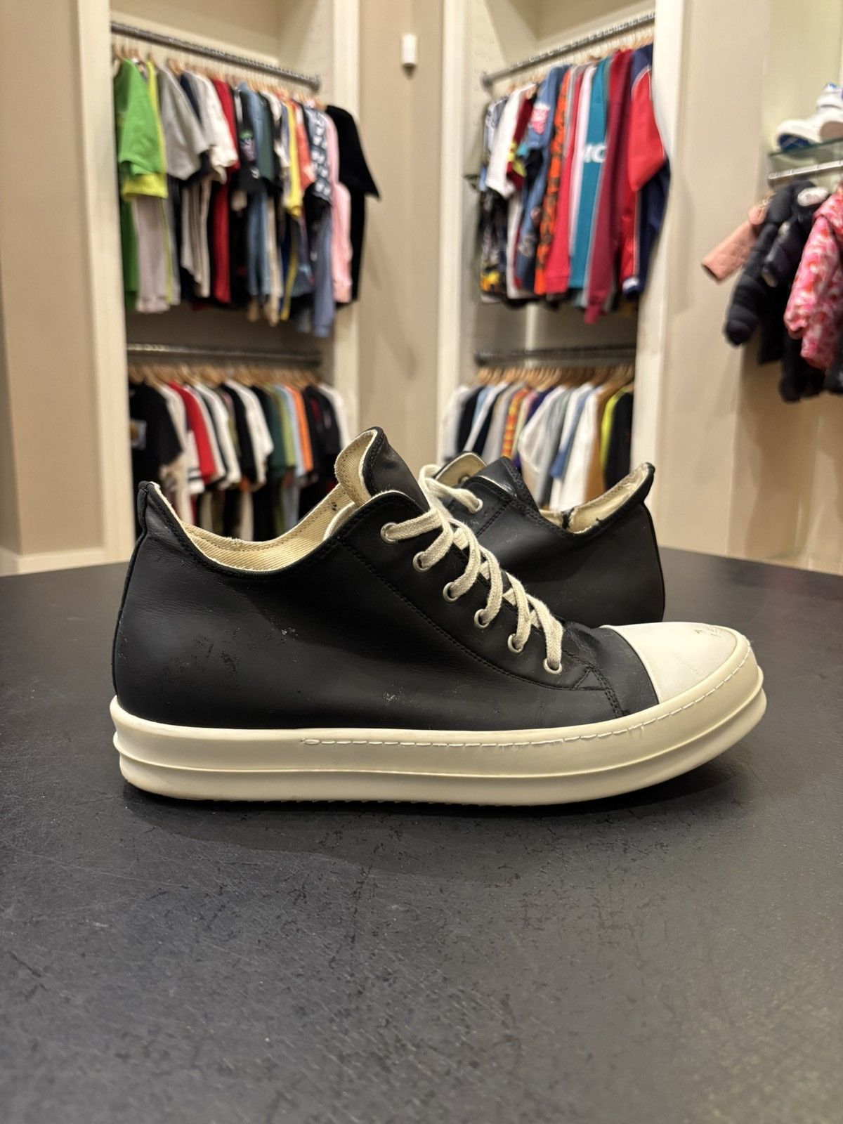 Rick Owens Rick Owens Ramone Low Black Milk Size US 11 / EU 44 - 1 Thumbnail