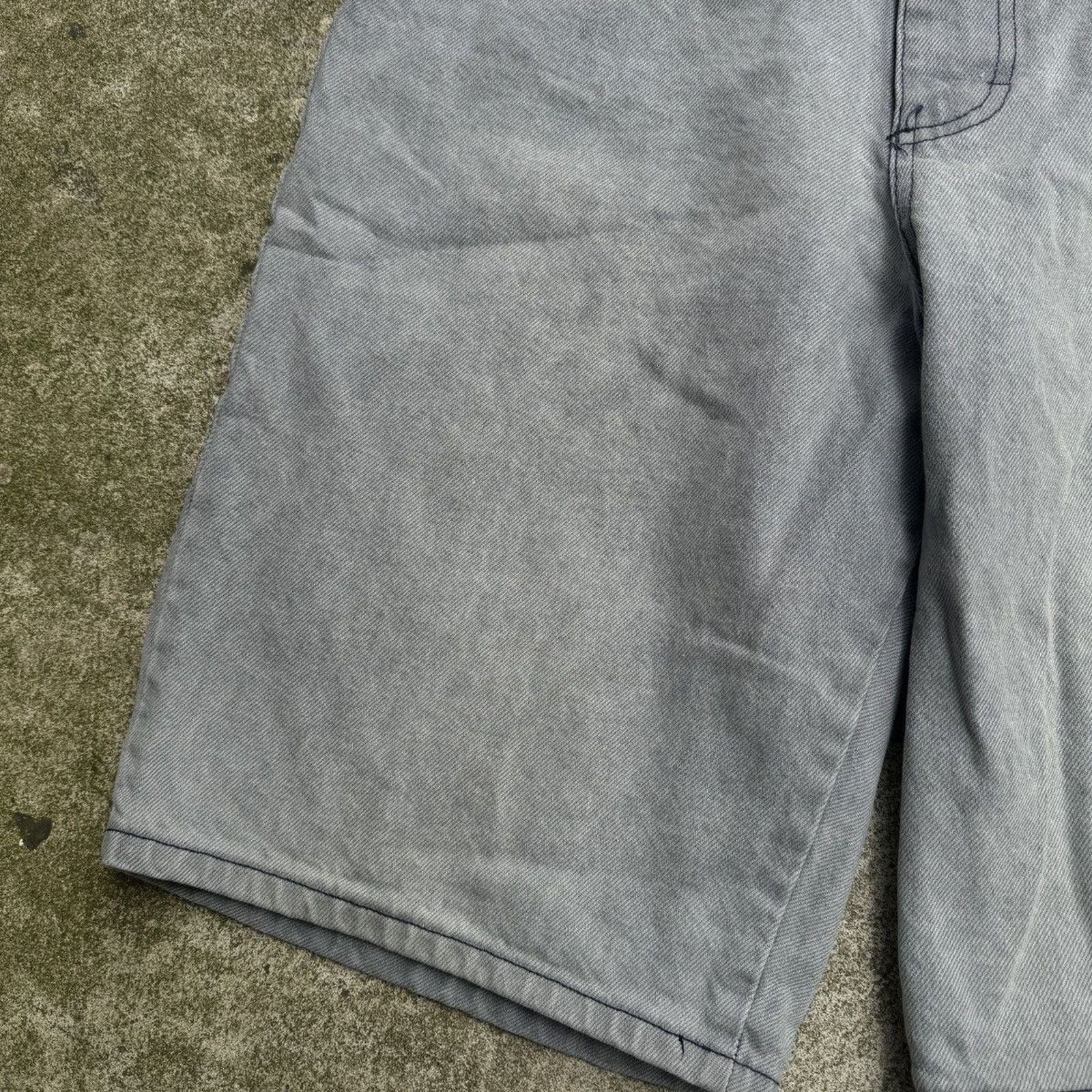 JNCO VINTAGE Y2K BOSS BAGGY FADED THRASHED DENIM JEAN SHORTS Size US 32 / EU 48 - 6 Thumbnail