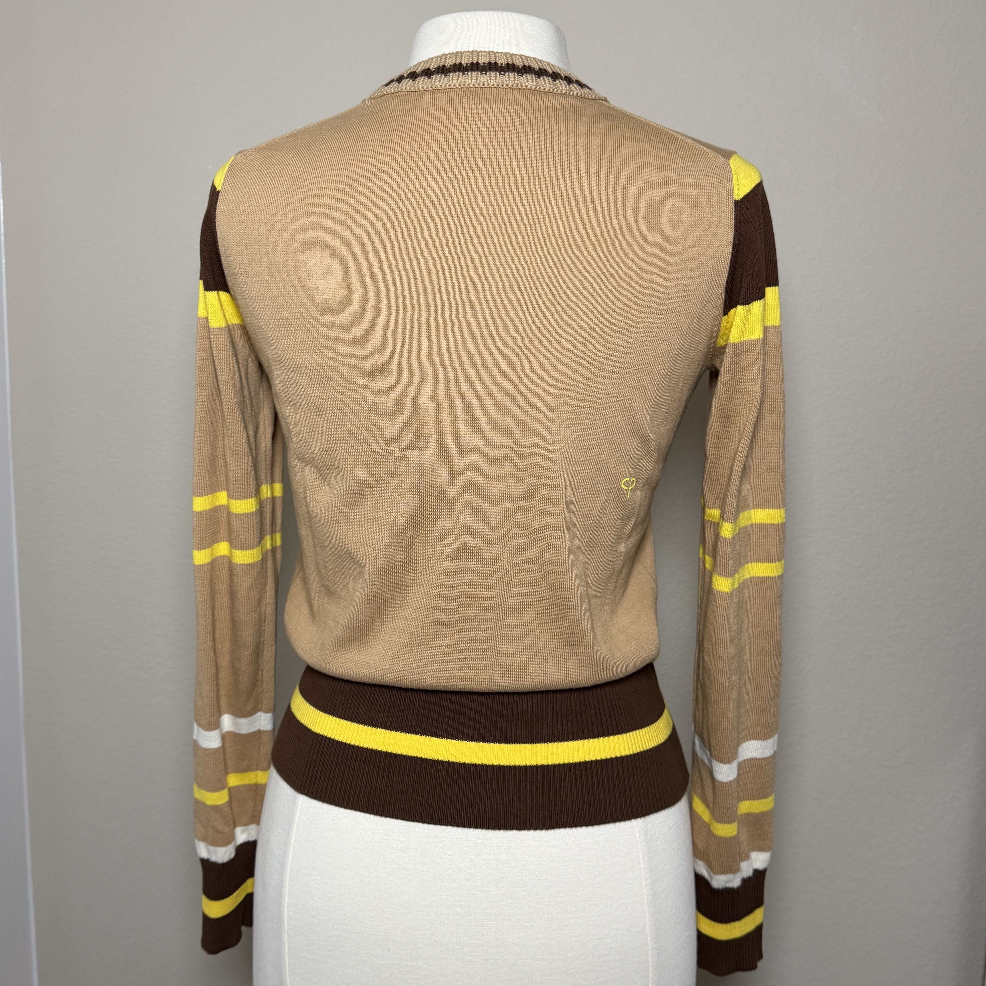 CHINTI & PARKER Chinti & Parker Varsity Stripe Cotton Knit Sweater (S) Size S / US 4 / IT 40 - 3 Thumbnail