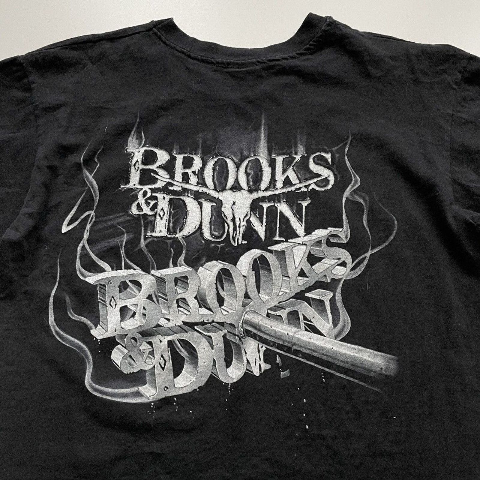 Anvil Vintage 90s Brooks & Dunn T Shirt Large Borderline Tour Rare Size US L / EU 52-54 / 3 - 4 Thumbnail