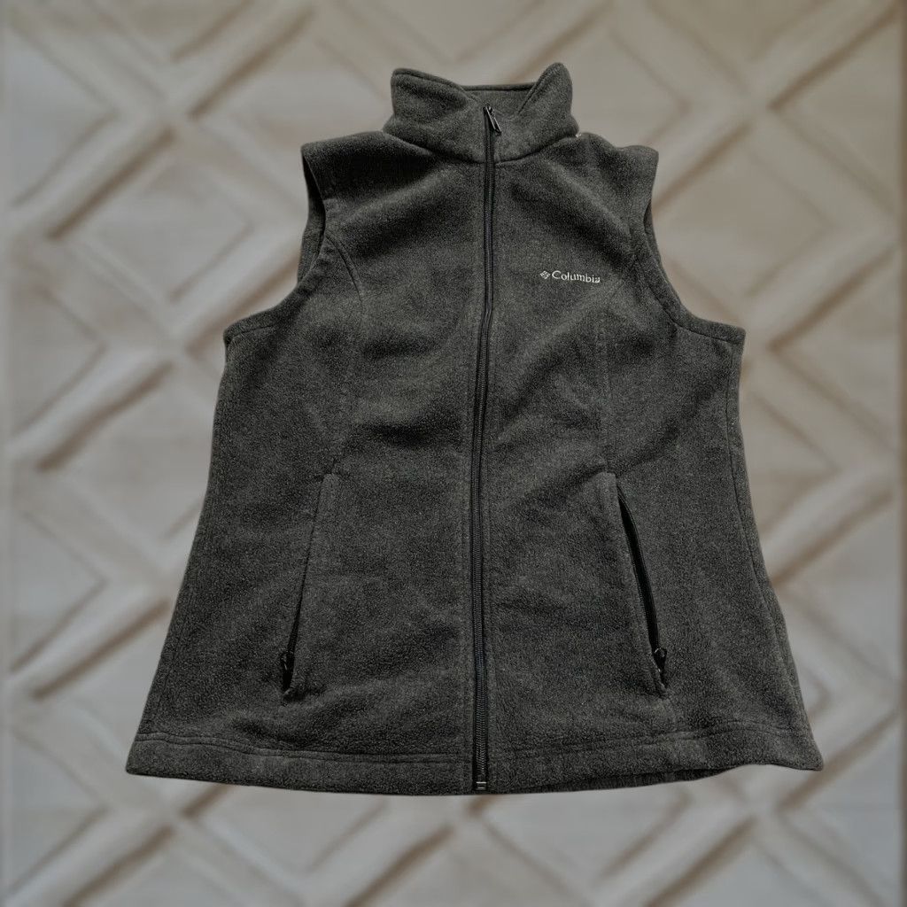 Vintage Columbia Vest Womens Small Gray Full Zip Pockets Fleece Benton Springs Outdoor Jacket/Coat Slim Mid-Length Casual, Travel Womens Size S / US 4 / IT 40 - 1 Thumbnail