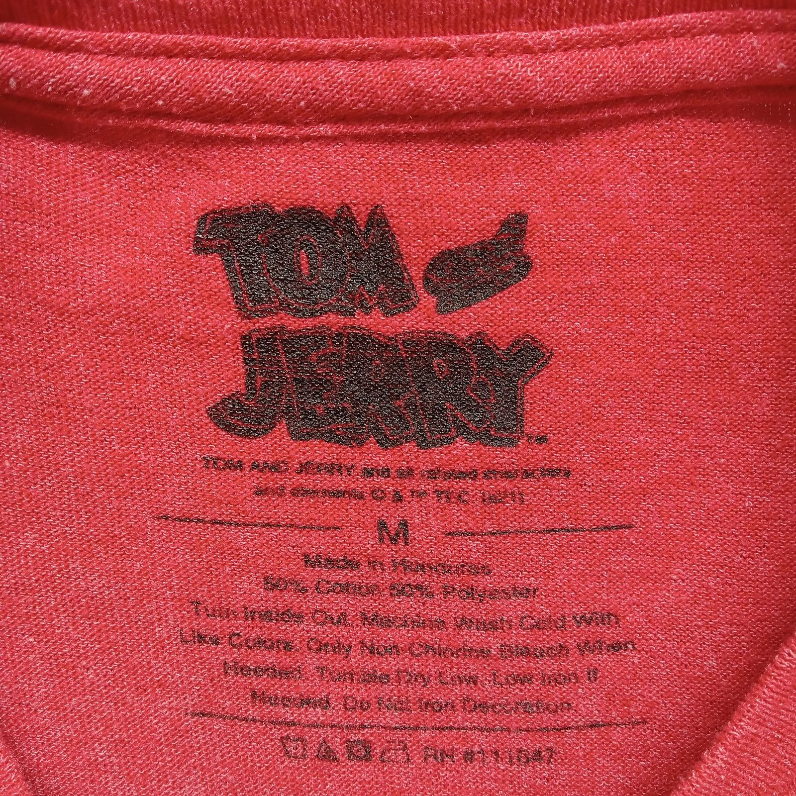 & Other Stories Tom And Jerry T-Shirt M Men's Cartoon Tee Red Cotton Blend Size US M / EU 48-50 / 2 - 3 Thumbnail