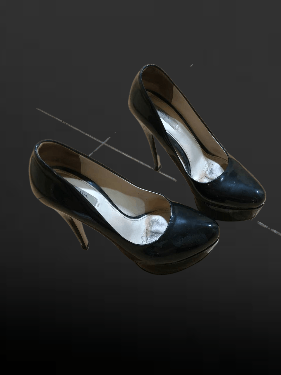 Prada PRADA Black Patent Platform Leather Size US 8.5 / IT 38.5 - 1 Thumbnail