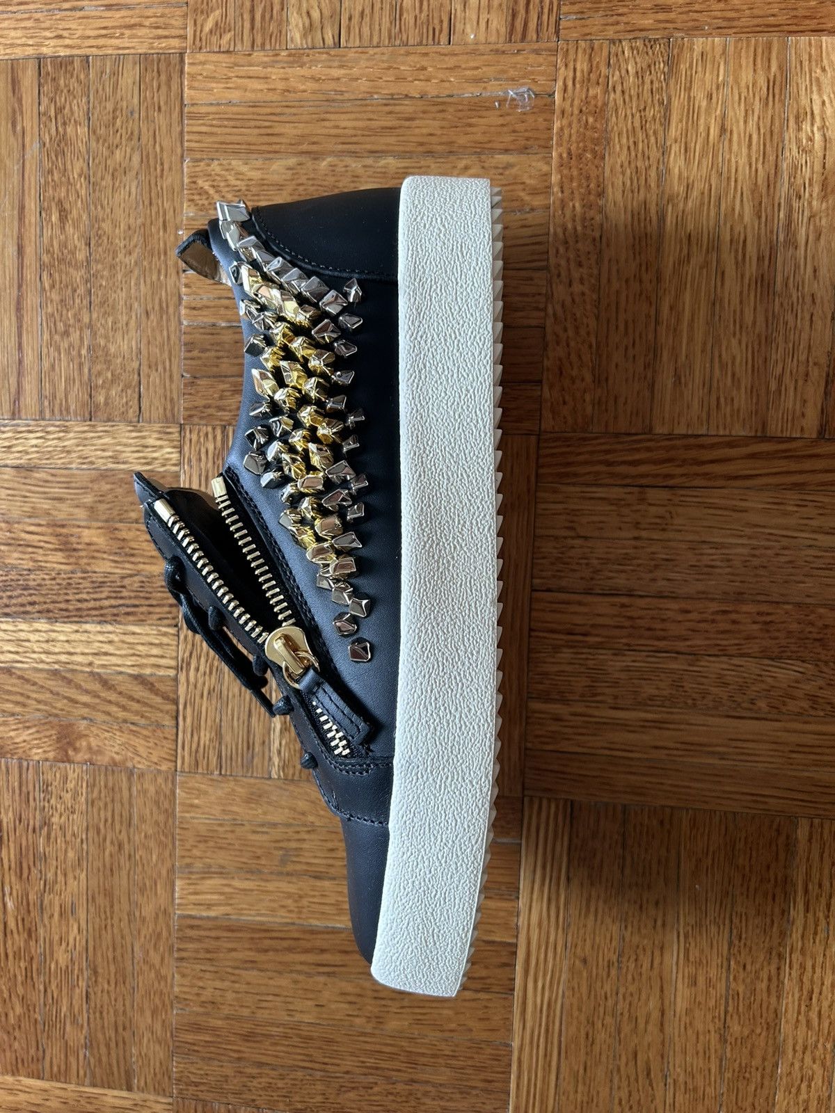 Giuseppe Zanotti Giuseppe Zanotti Men’s Black Leather Gold Zip Studded Size US 9.5 / EU 42-43 - 1 Thumbnail