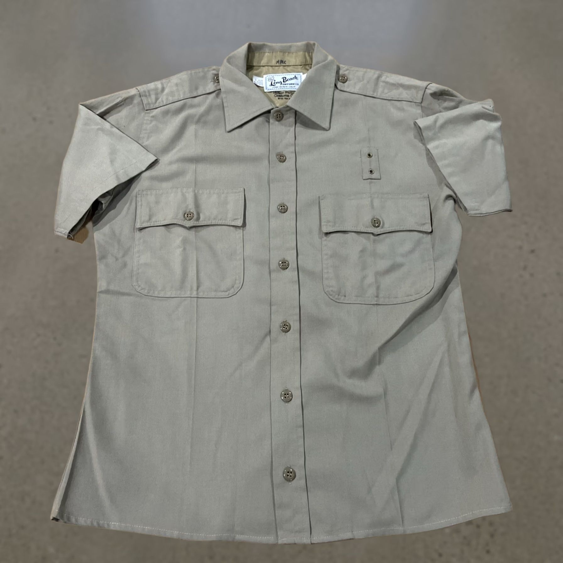 Vintage VINTAGE Long Beach Uniform Co. Motion Picture Co Tan Button Down Work Shirt M Men's Beige Short Sleeve Beach 90s? Size US M / EU 48-50 / 2 - 1 Thumbnail
