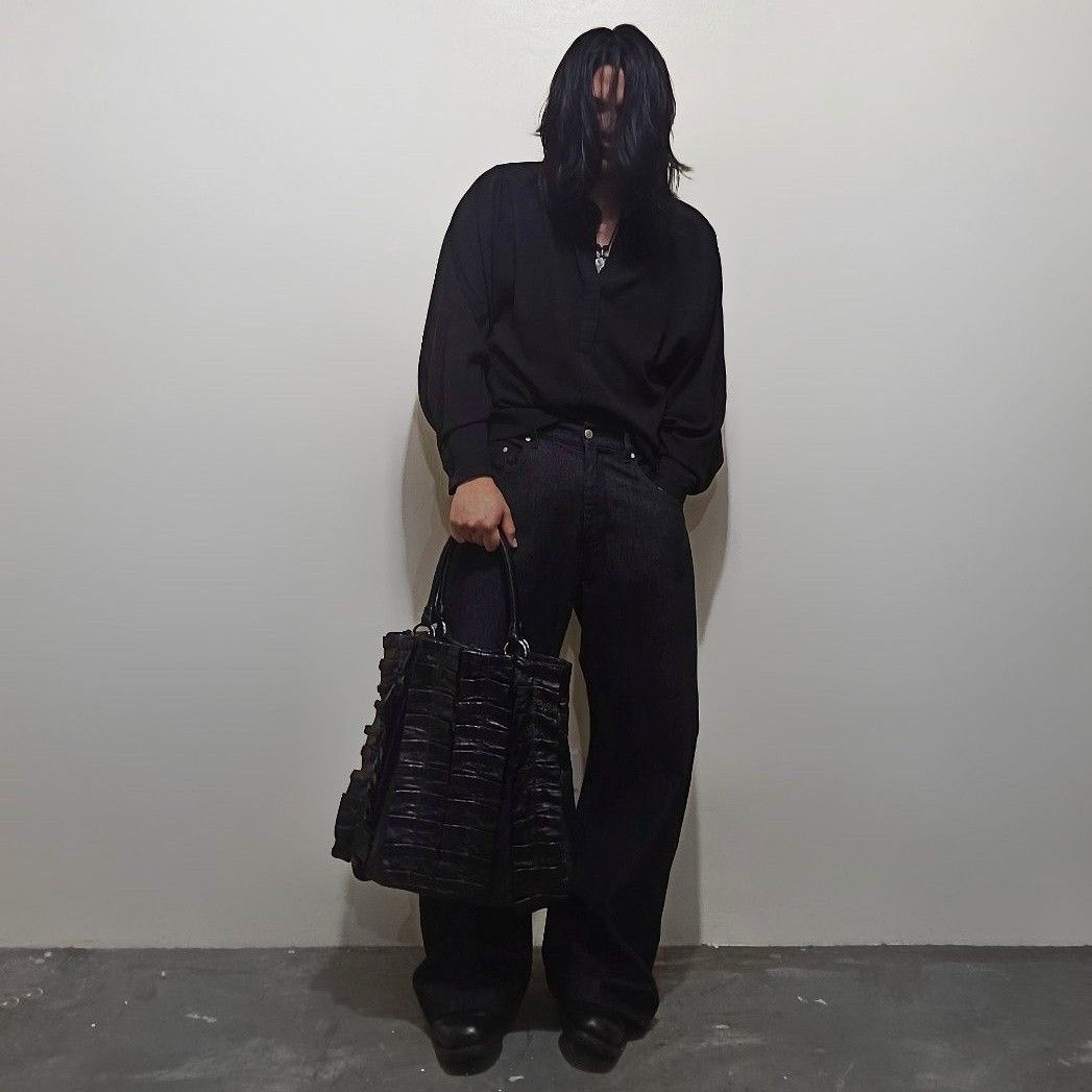 Miu Miu Miu Miu Black Leather Vitello Lux Pleated Tote Bag Size ONE SIZE - 9 Thumbnail
