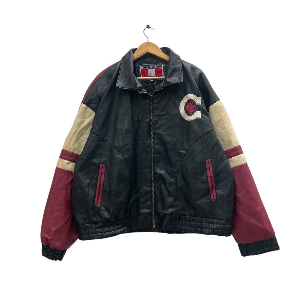 Vintage 💥Vintage Boxer American Big Log Canada Flag Jacket Size US XL / EU 56 / 4 - 2 Thumbnail