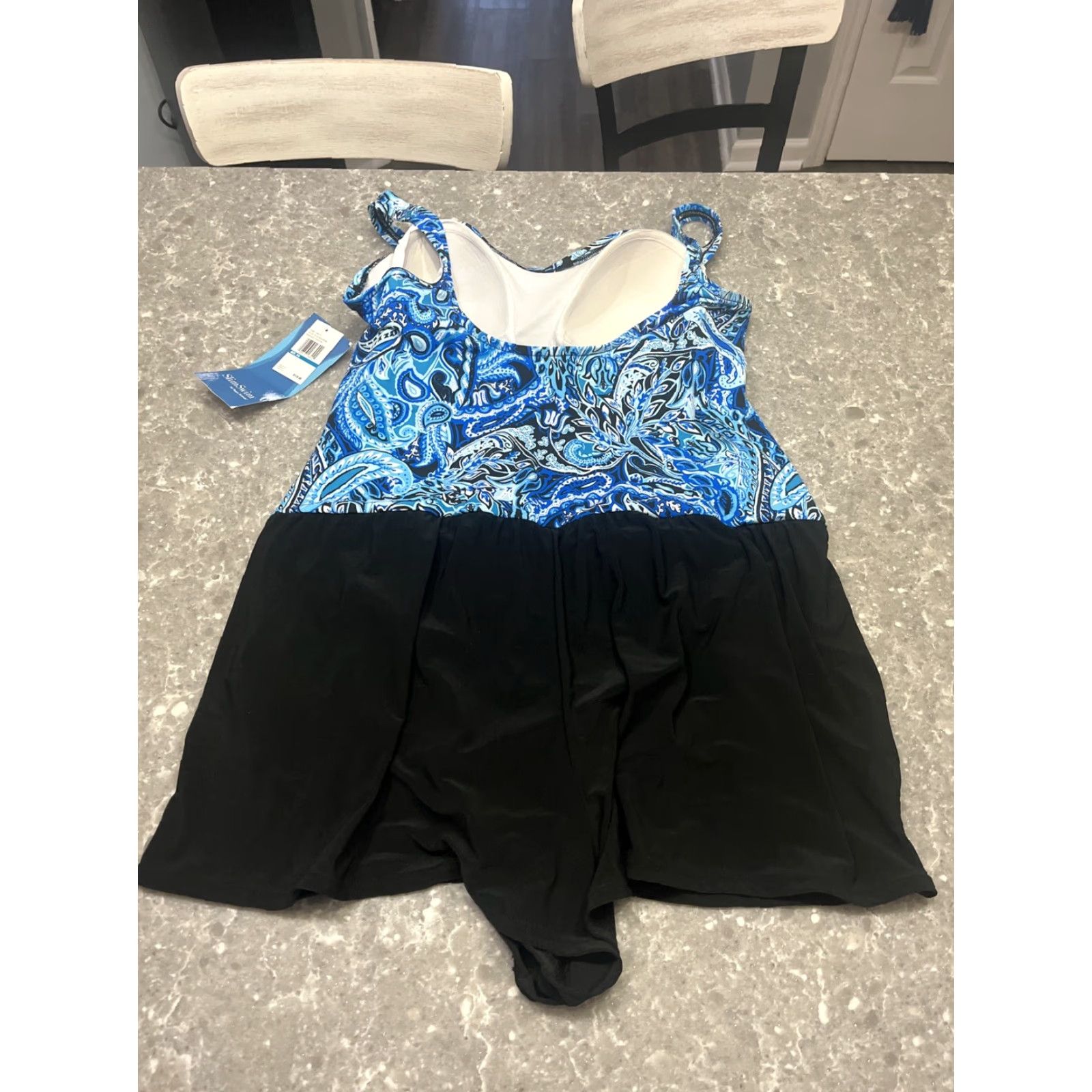 Swims VINTAGE? Wait - item is not vintage. Proceed with: Magic Brands 2XL SlimSwim Shortini Women Plus Blue Bohemian Rhapsody NWT MSRP 28 Size ONE SIZE - 8 Thumbnail