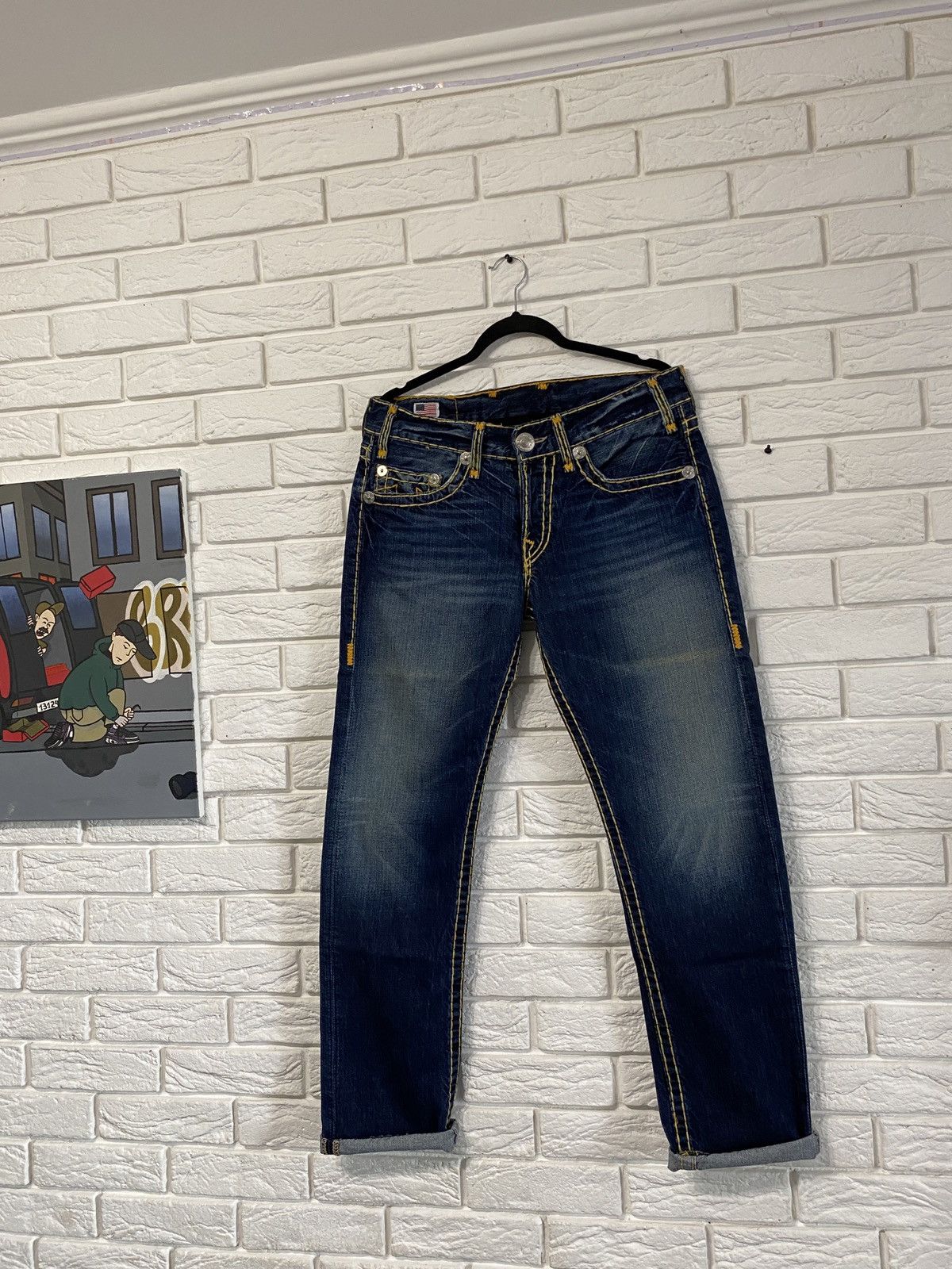 True Religion Vintage True Religion Jeans Yellow Stitch Made in Usa Size US 32 / EU 48 - 2 Thumbnail