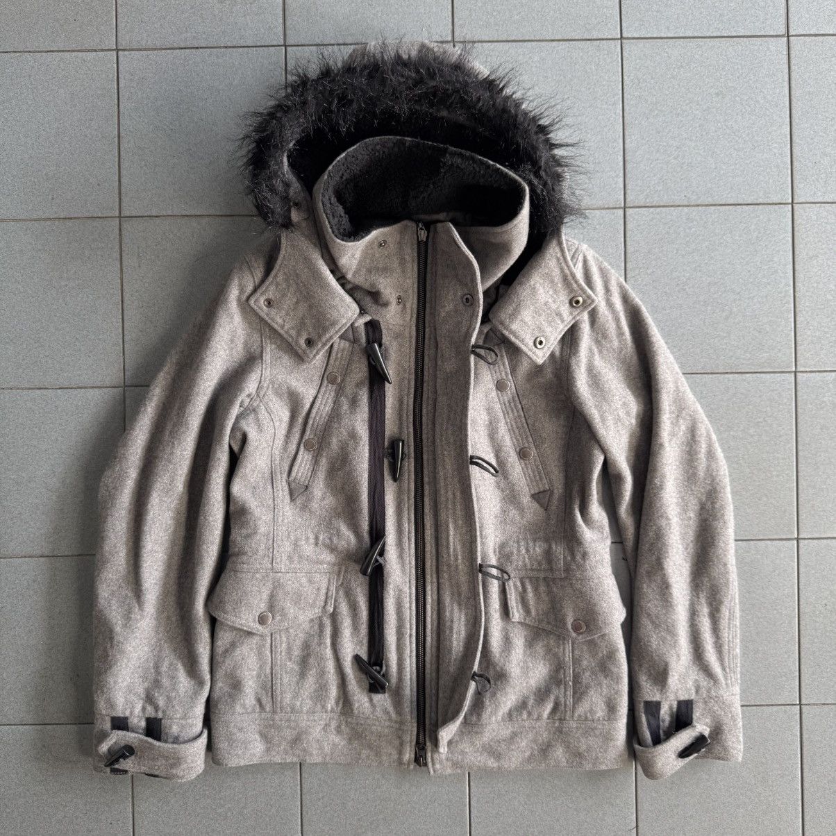 If Six Was Nine 2000s Semantic Duffle Fur Wool Jacket Size US M / EU 48-50 / 2 - 7 Thumbnail