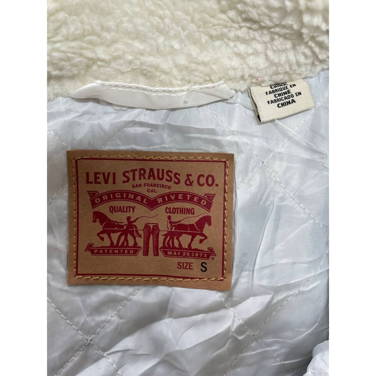 Levi's Vintage Levi’s Sherpa Plaid Fleece Jacket Cream Black Size S Size S / US 4 / IT 40 - 7 Thumbnail