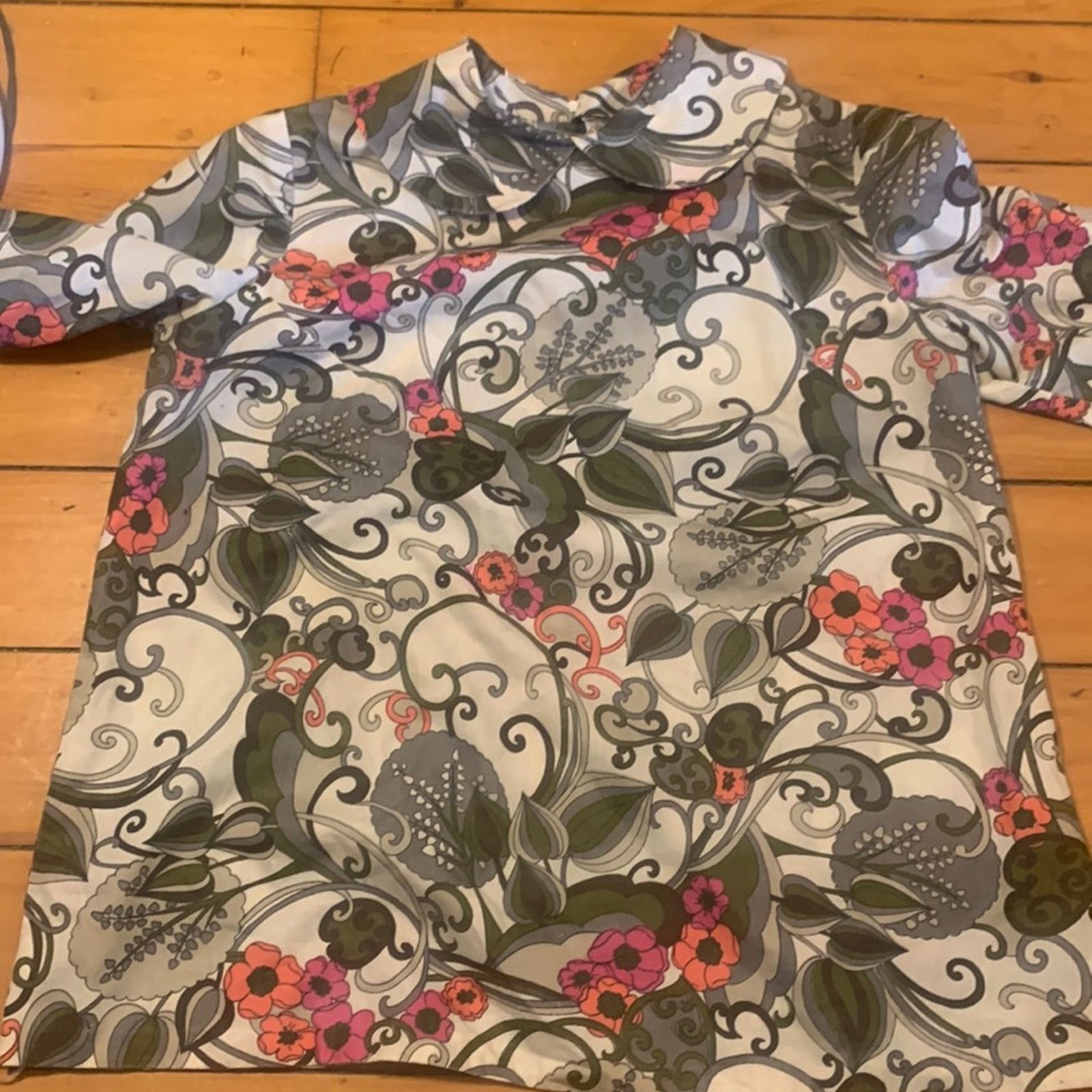 Vintage 60’s handmade retro floral botanical blouse Size M / US 6-8 / IT 42-44 - 1 Thumbnail