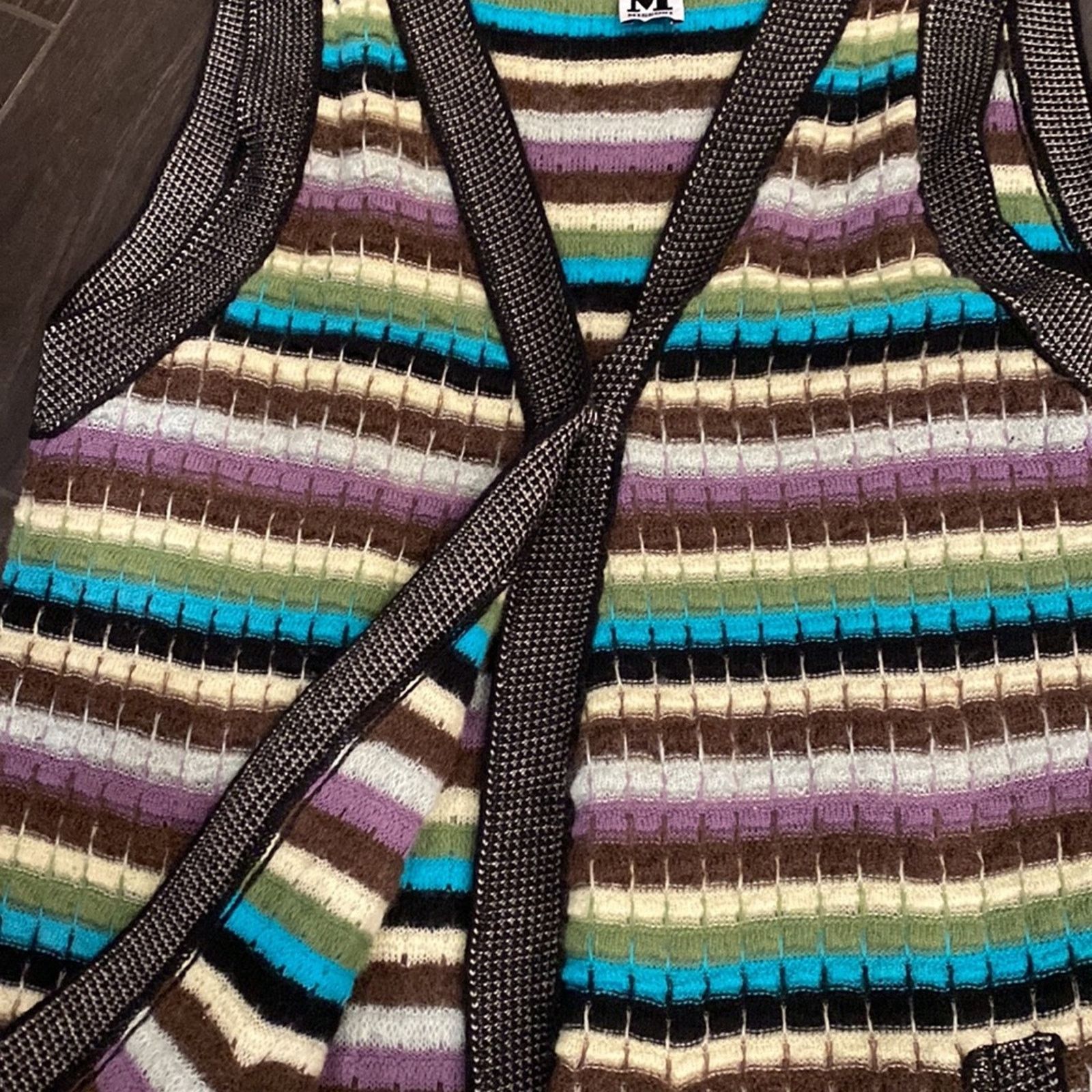 Missoni MISSONI Multi-color Striped Wool Mohair Knit Sleeveless Vest Size L / US 10 / IT 46 - 7 Thumbnail