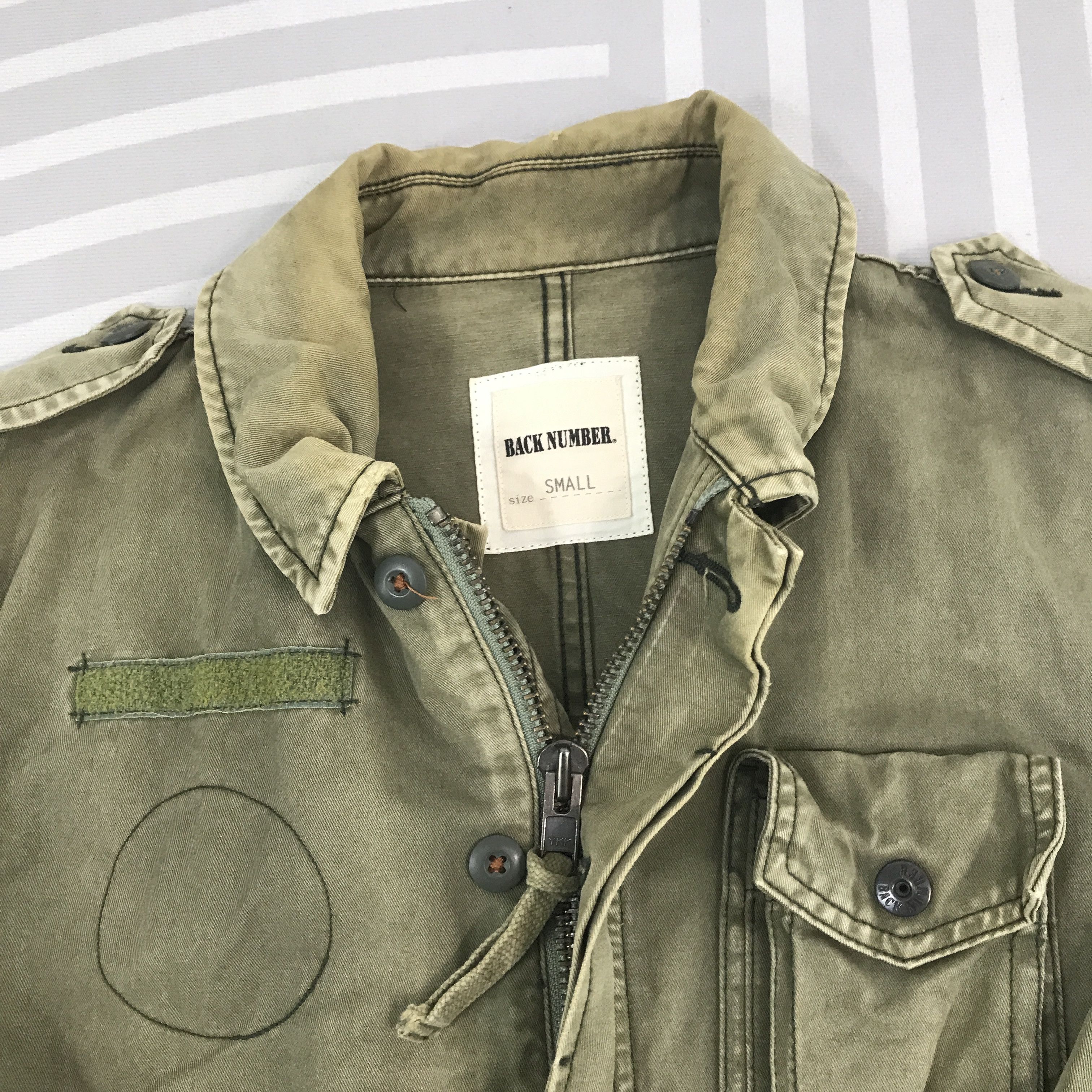 Japanese Brand × Vintage Vintage Back Number Military style Faded Jacket Size US S / EU 44-46 / 1 - 6 Thumbnail