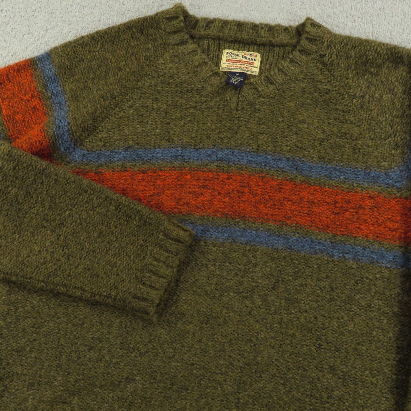Fossil VINTAGE Fossil Sweater Mens Medium Wool Blend Chunky Knit Pullover Jumper V Neck Size US M / EU 48-50 / 2 - 3 Thumbnail