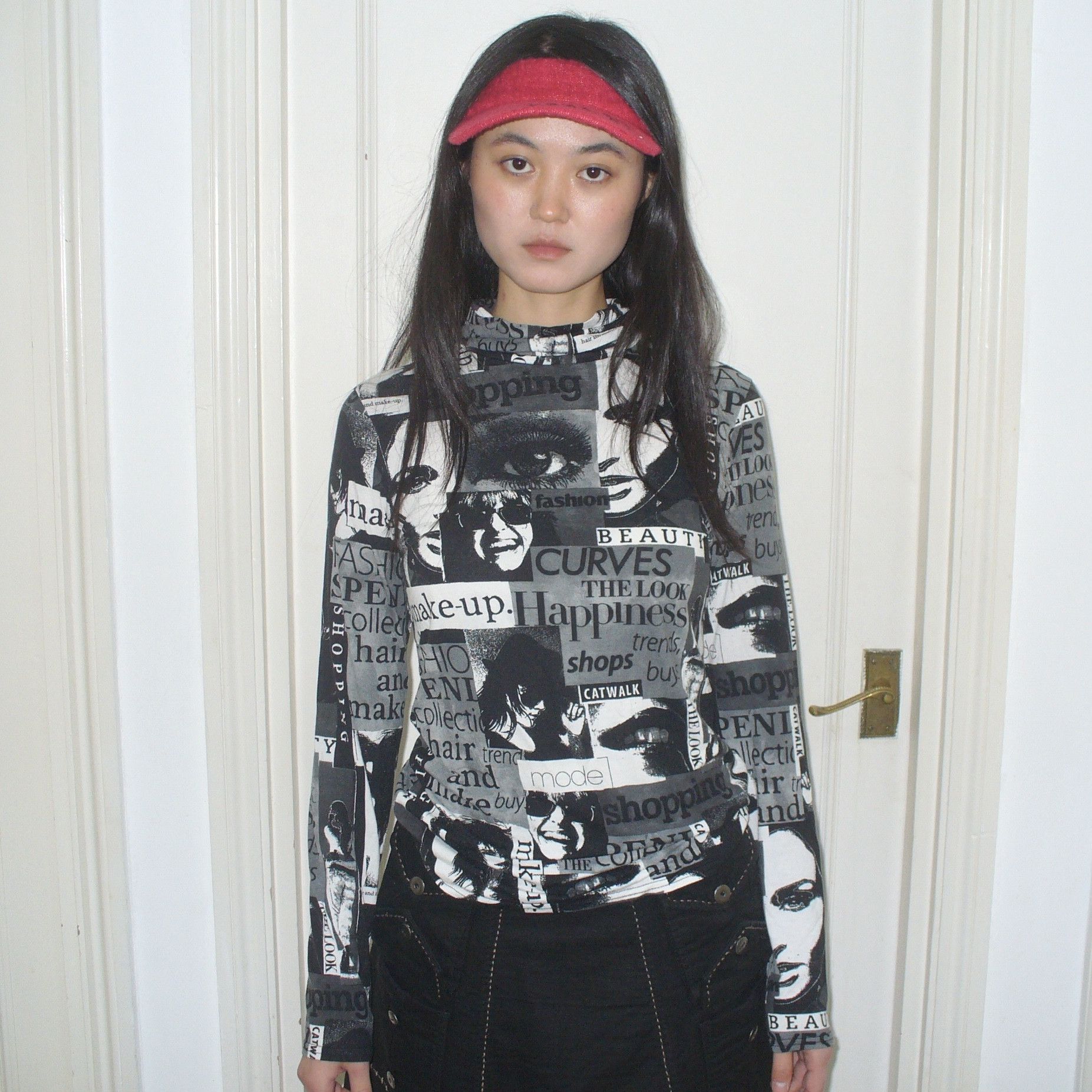 Other Newspaper print 2000s turtleneck top Size M / US 6-8 / IT 42-44 - 1 Thumbnail