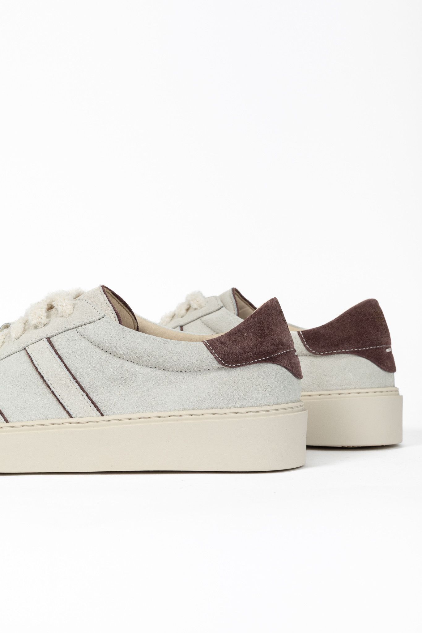 Eleventy Eleventy "White" Suede Double-Stripe Low-Top Sneakers Size US 11 / EU 44 - 7 Thumbnail