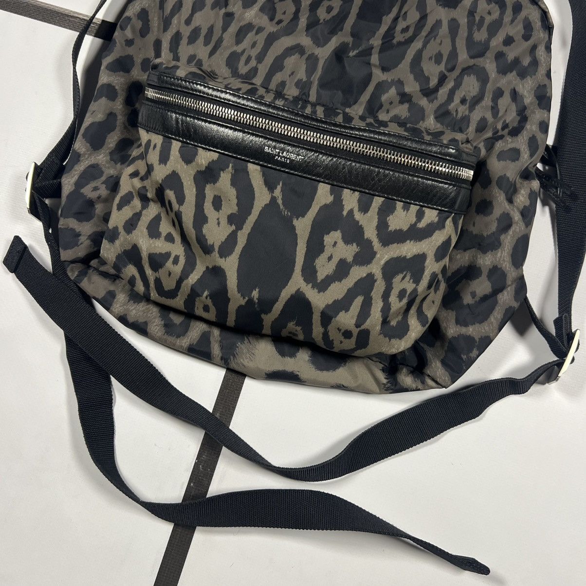 Saint Laurent Paris |[ SS18 Saint Laurent “City” Foldable Leopard Backpack ]| Size ONE SIZE - 4 Thumbnail