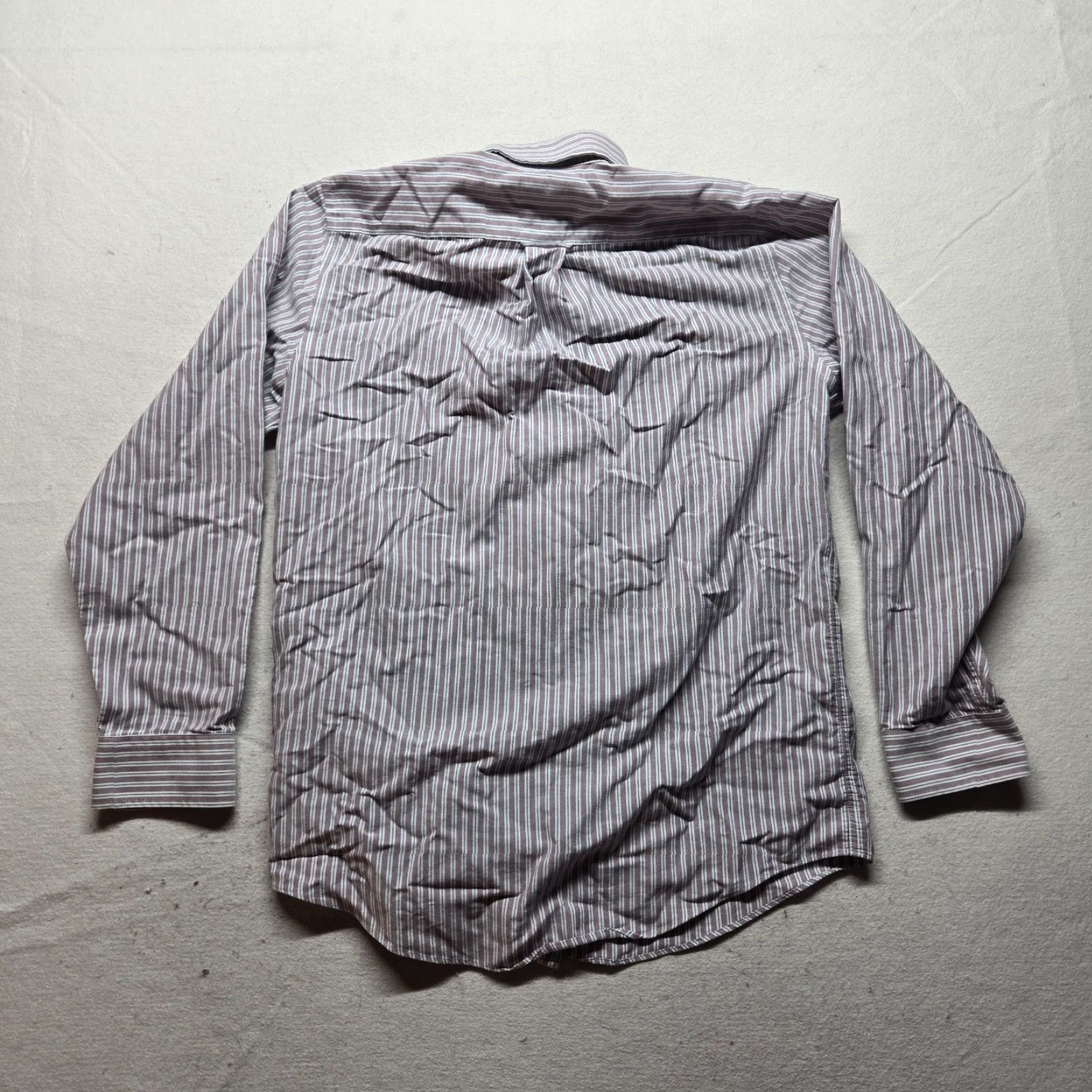 Stafford Stafford Dress Shirt - Blue Stripe Button-Down, Size 15.5 Neck, 34/35 Sleeve, Adult Men, Cotton Blend, Regular Fit, Long Sleeve, Business Casual Size 40R - 7 Thumbnail