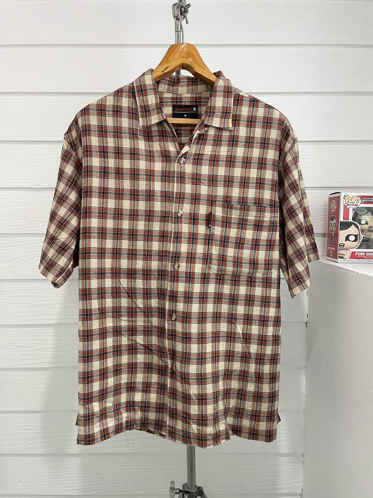 Converse × Japanese Brand × Vintage VINTAGE CONVERSE FLANNEL BUTTON UP SHORT SLEEVE SHIRT Size US XL / EU 56 / 4 - 1 Thumbnail
