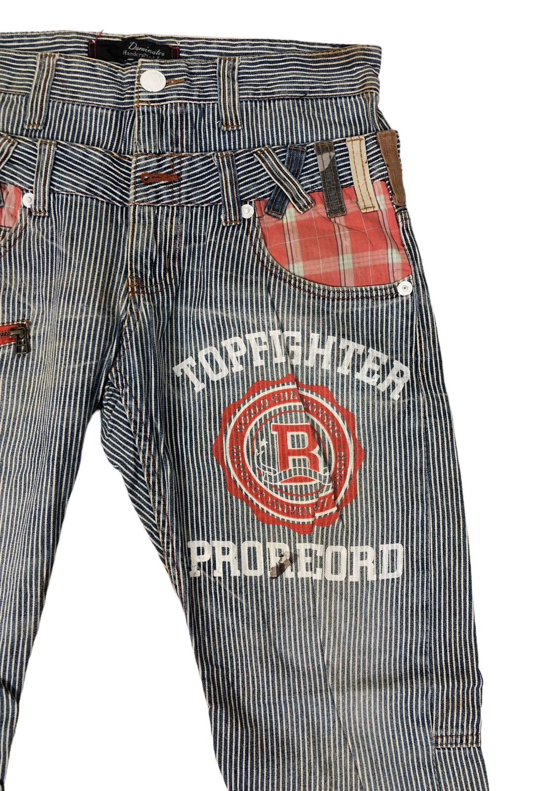 Japanese Brand Double Waisted Japanese Brand Dominate Hickory Stripe Jeans Size US 30 / EU 46 - 6 Thumbnail