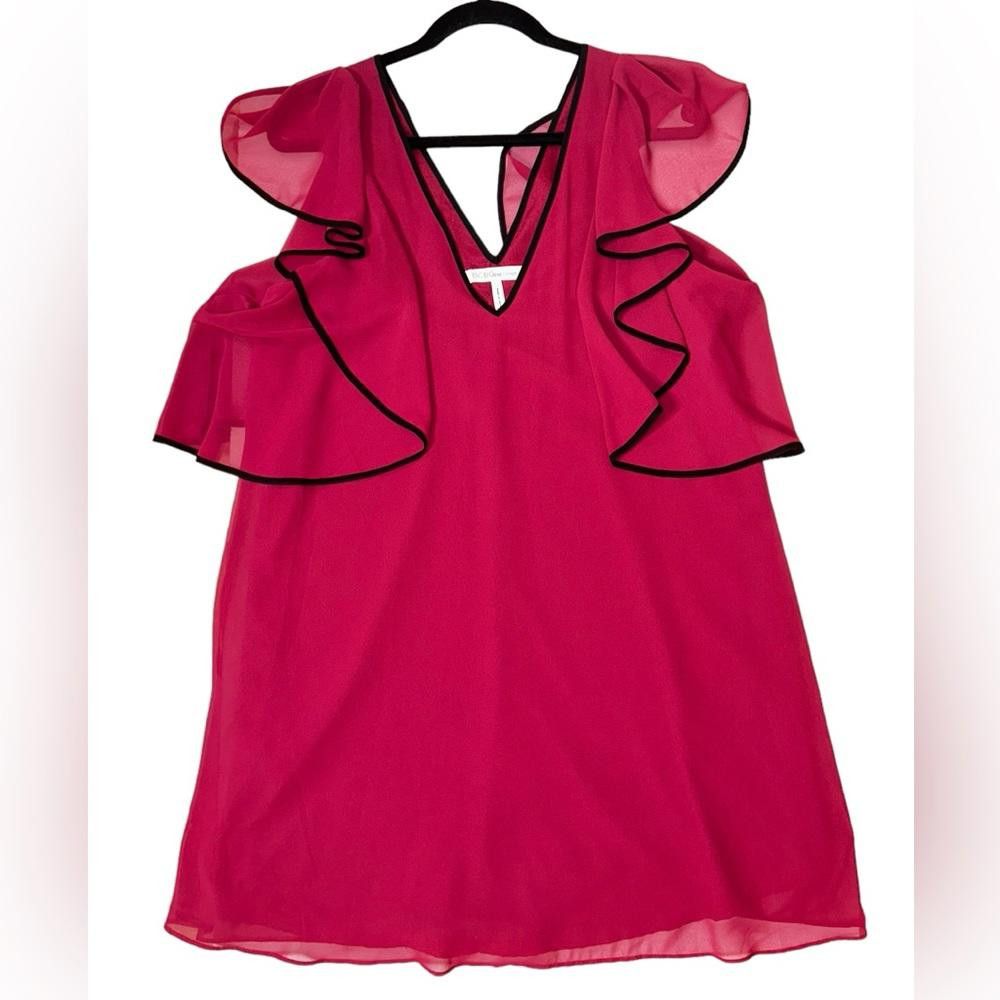 Designer BCBGeneration l Ruffle Sleeve Shift Dress Medium Size M / US 6-8 / IT 42-44 - 2 Thumbnail
