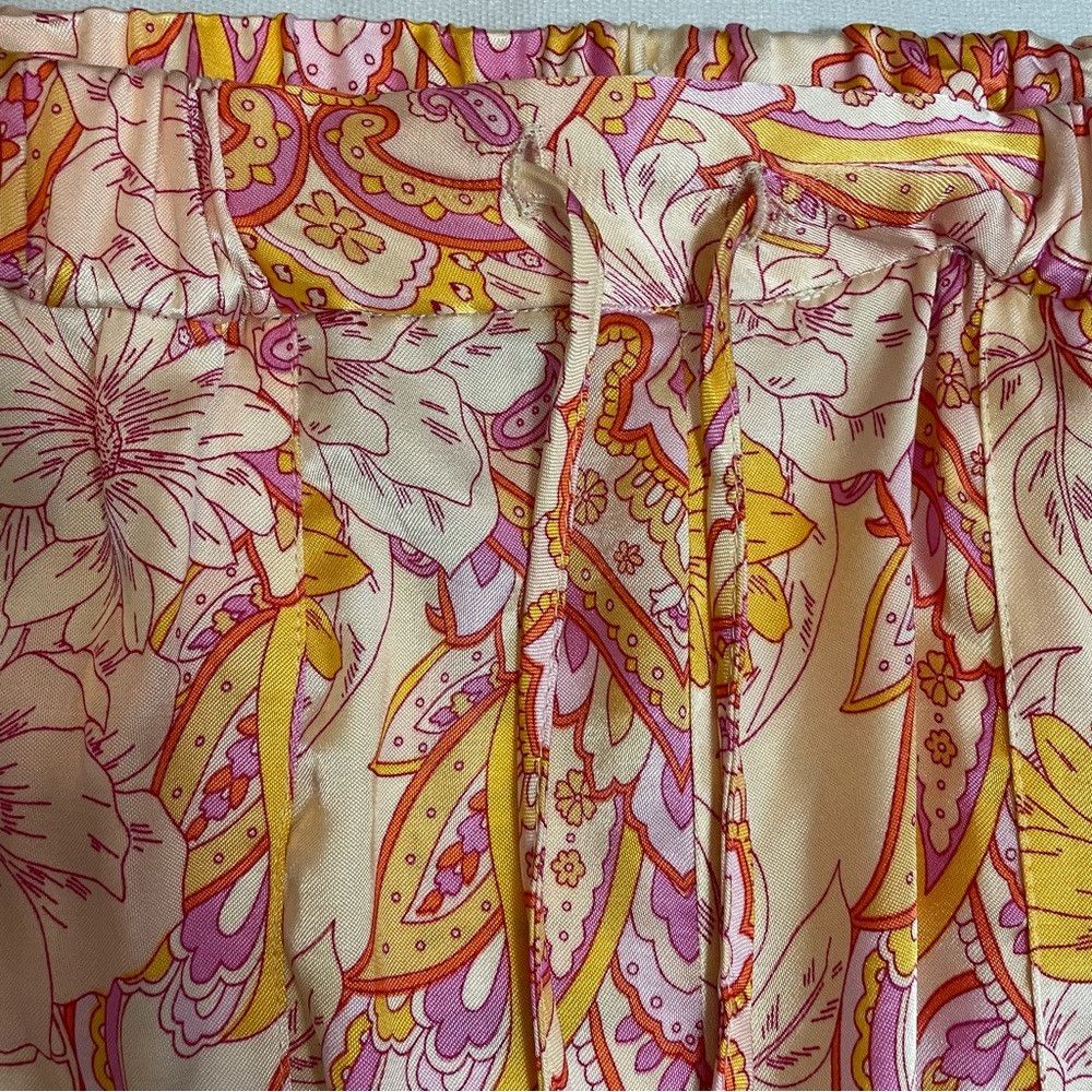Zara NWT New Zara Satin Floral Tapered The Sasha Pants Size L Size 36" / US 14 / IT 50 - 9 Thumbnail