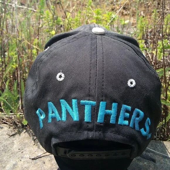 NFL × Vintage Vintage Logo 7 Carolina Panthers Two Tone Snap Back Hat Cap Size ONE SIZE - 2 Thumbnail
