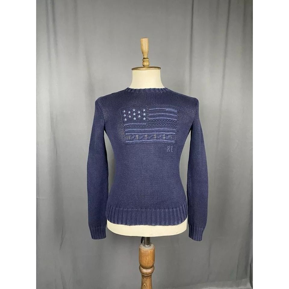 Polo Ralph Lauren Polo Ralph Lauren US Flag Heavy Knitted Men's Blue Crewneck Size US XS / EU 42 / 0 - 1 Thumbnail