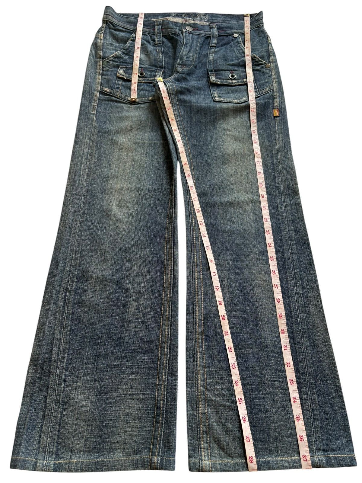 Japanese Brand Vintage Japanese Brand Bush Pant Buckle Back Flare Jeans Size US 30 / EU 46 - 13 Thumbnail