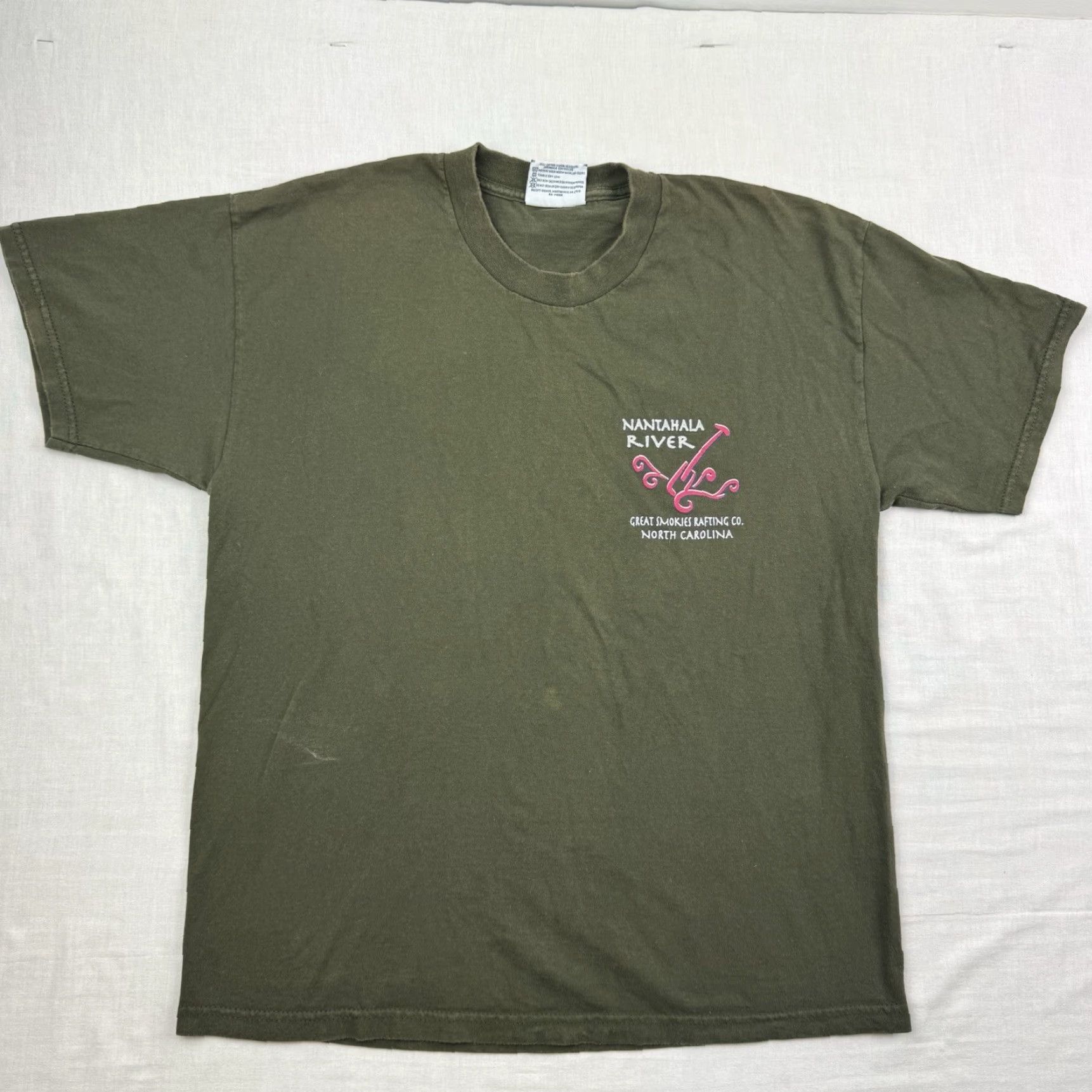 Lee VINTAGE Nantahala River Rafting T Shirt Adult Large Nature Outdoor Whitewater Lee Green Cotton Mens Size US L / EU 52-54 / 3 - 3 Thumbnail