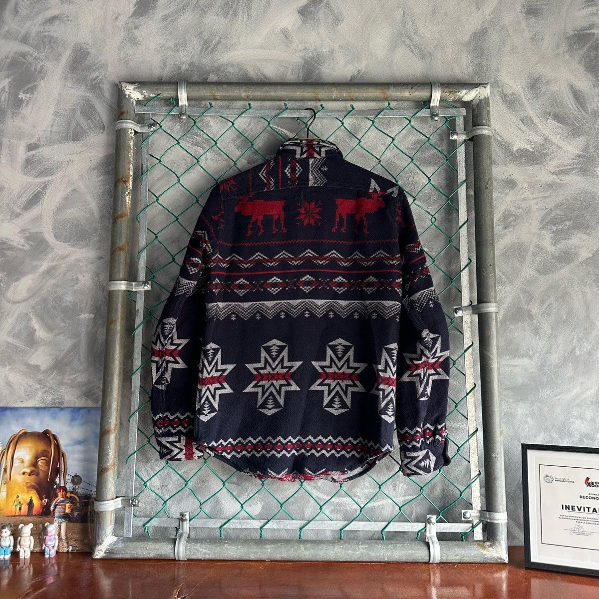 Polo Ralph Lauren × Vintage Polo Ralph Lauren Jacquard Overshirt Heavy Moose Southwest Size US S / EU 44-46 / 1 - 10 Thumbnail