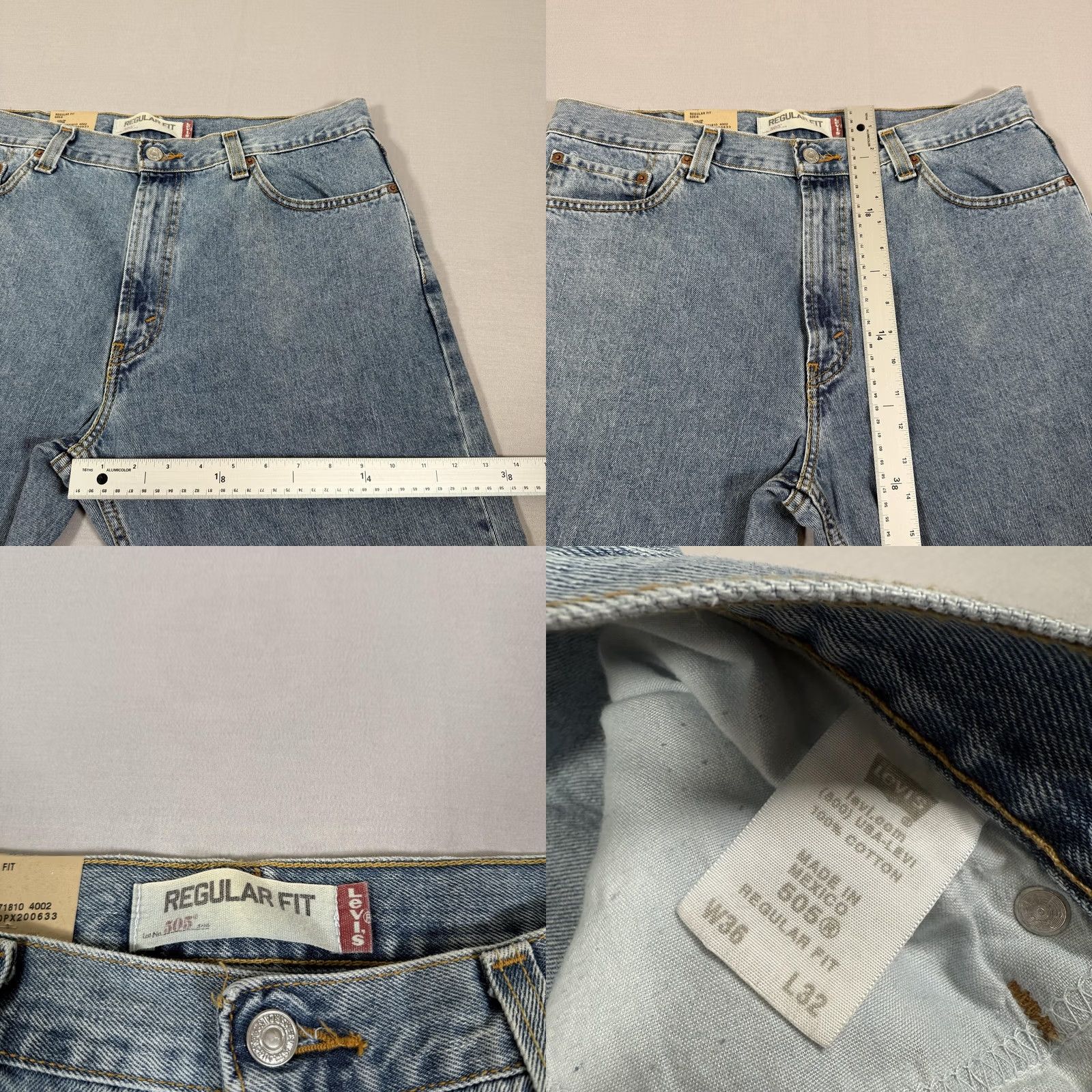 Levi's Levi's 505 Jeans Straight Regular Fit 36x32 Blue Denim Pants Mens Casual Work Cowboy Y2K Size US 36 / EU 52 - 8 Thumbnail