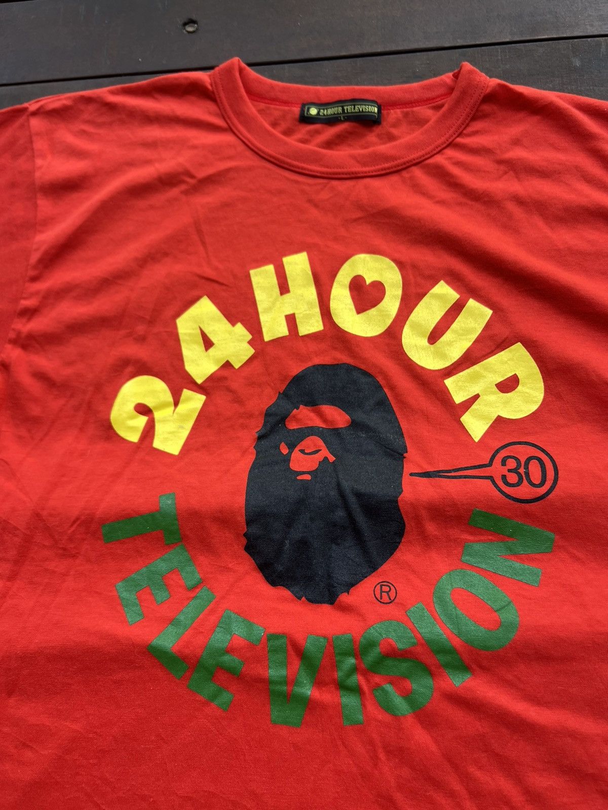 Bape BAPE 24 HOUR TELEVISION TEE Size US L / EU 52-54 / 3 - 4 Thumbnail