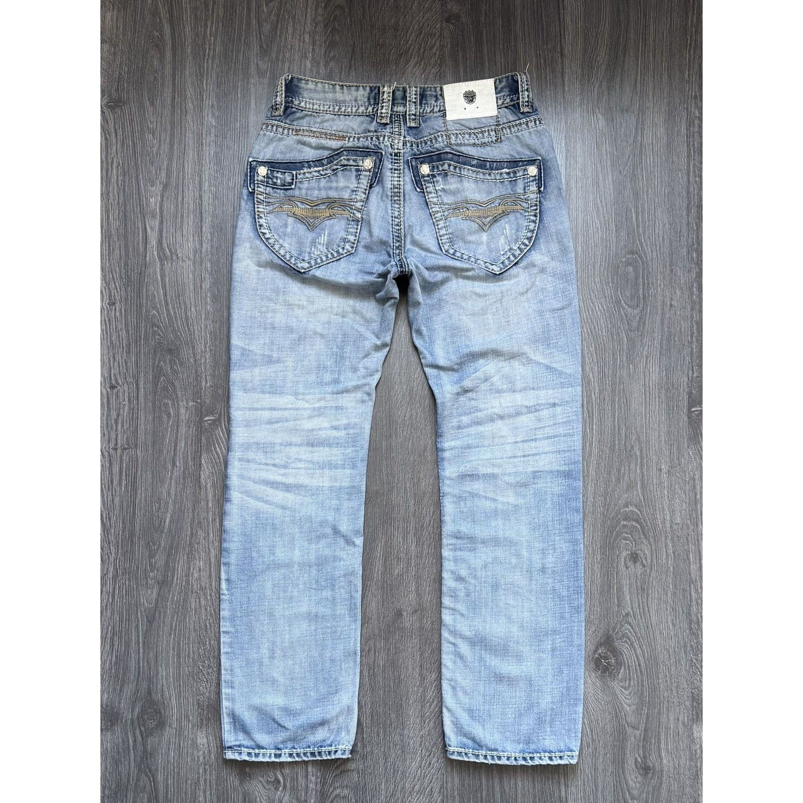 Japanese Brand × Vintage Y2K Avantgarde Ebroidered DENIM Jeans Size US 31 - 1 Thumbnail