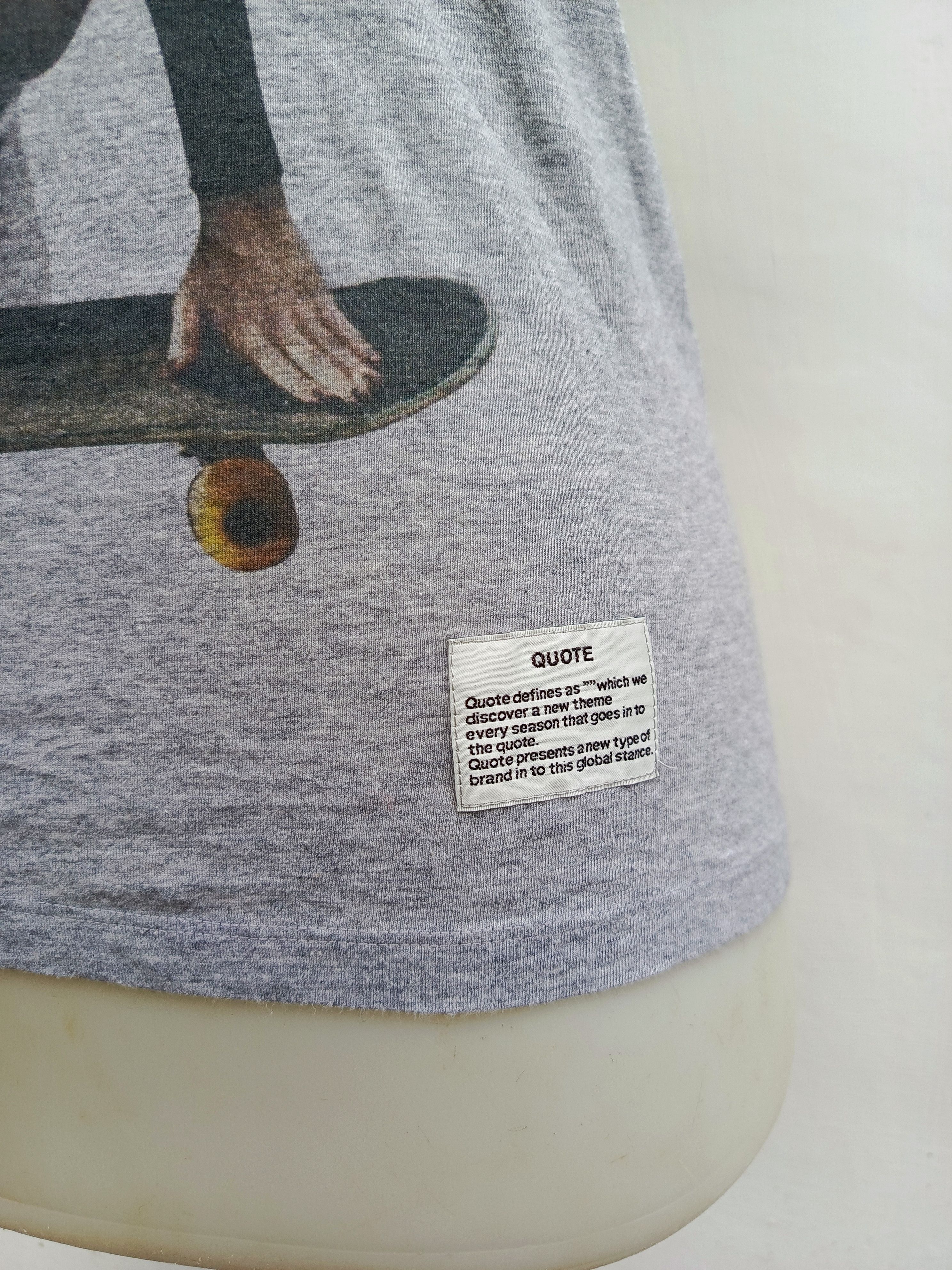 Japanese Brand Quote Tokyo Skateboard Photo Print Grey Heather Tee Size S / US 4 / IT 40 - 3 Thumbnail