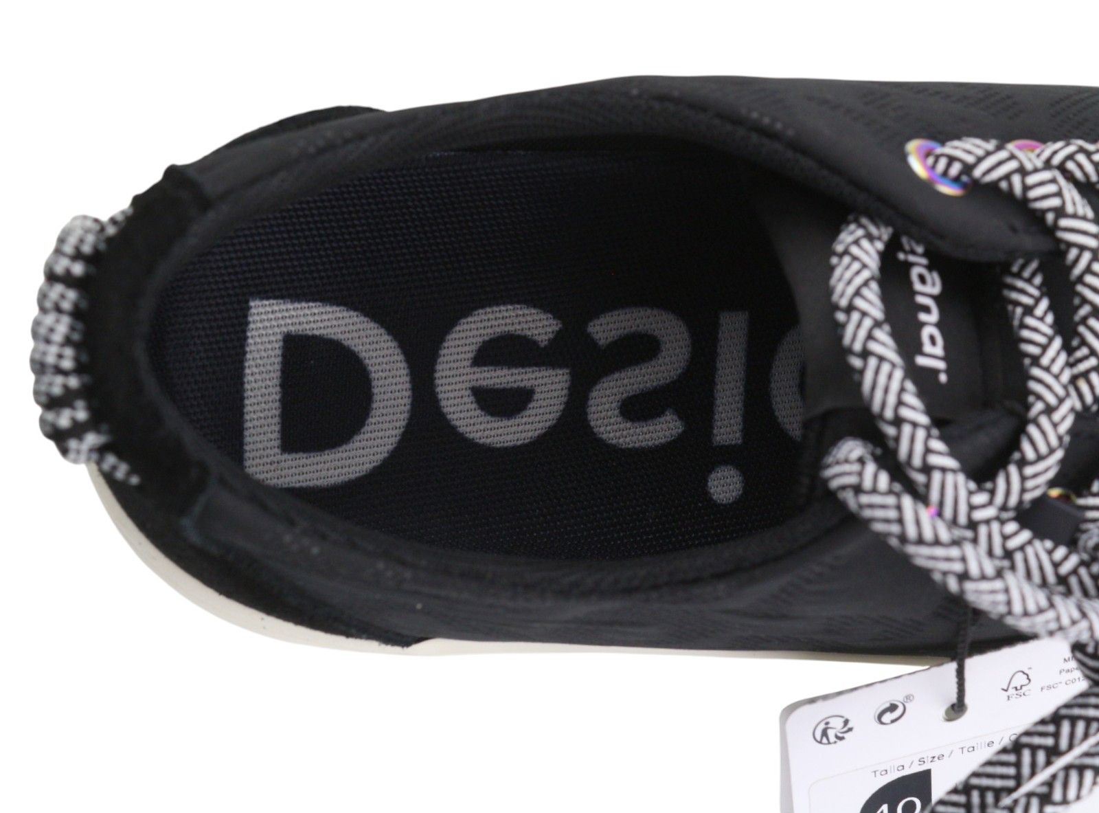 Desigual STREET PADDED EU40 Black Leather Platform Sneakers 88804 Size US 9 / IT 39 - 10 Thumbnail
